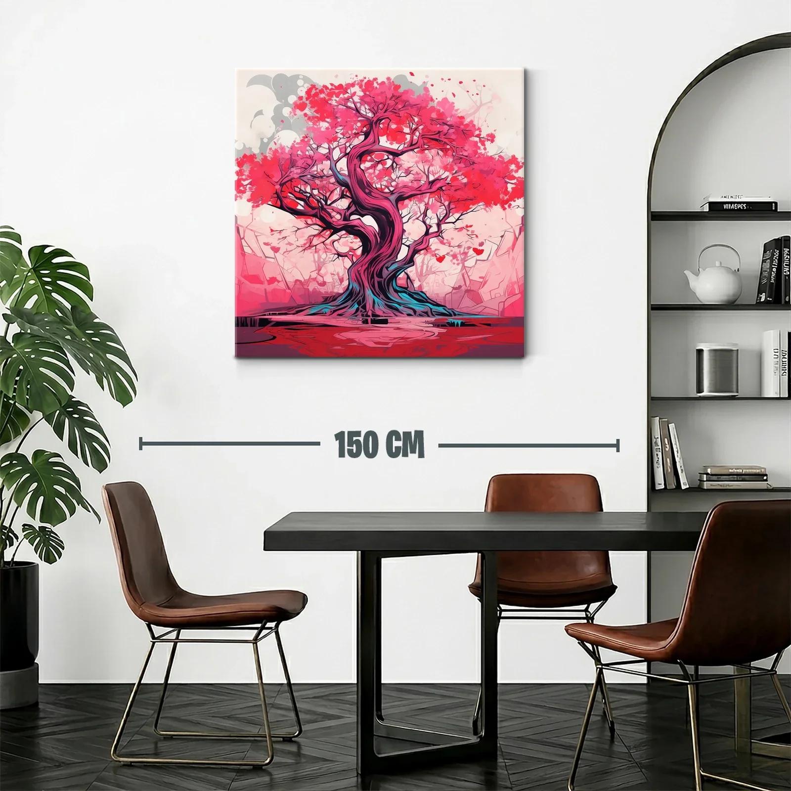 Árbol vibrante con tonos rojos y rosas impactantes — miniatura 2