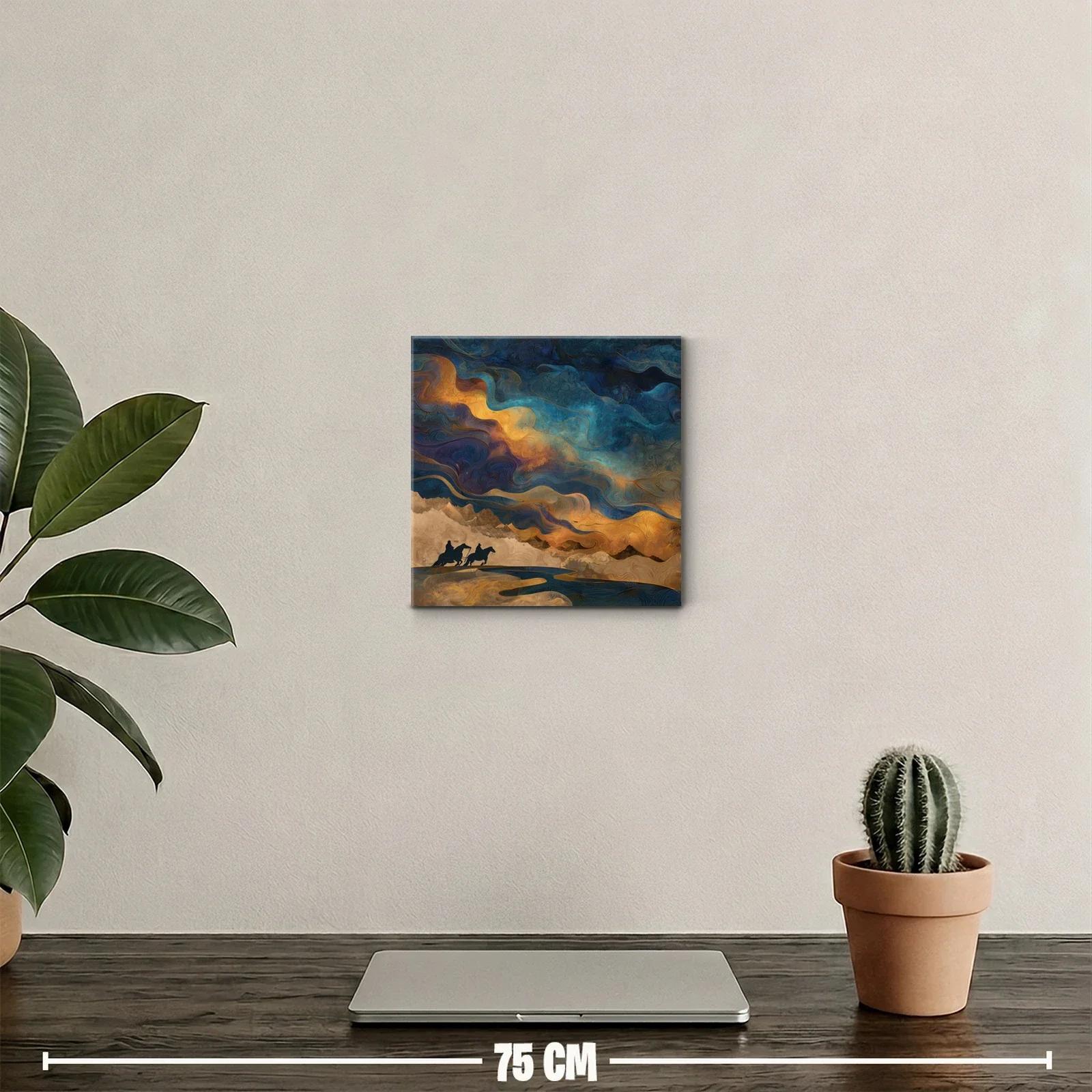 Paisaje onírico con jinetes bajo un cielo vibrante — miniatura 2