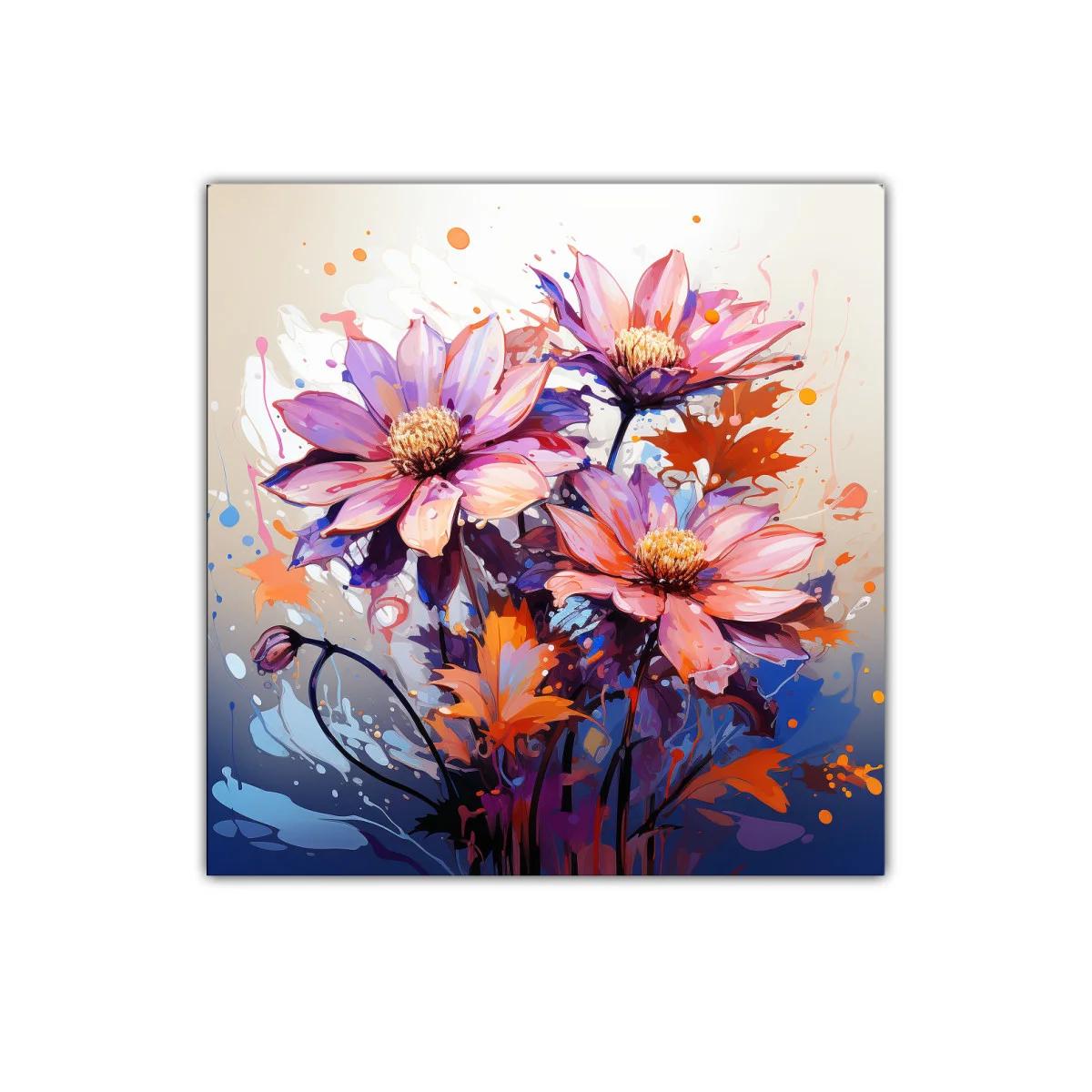 Vibrante composición floral con tonos rosas y naranjas — imagen principal