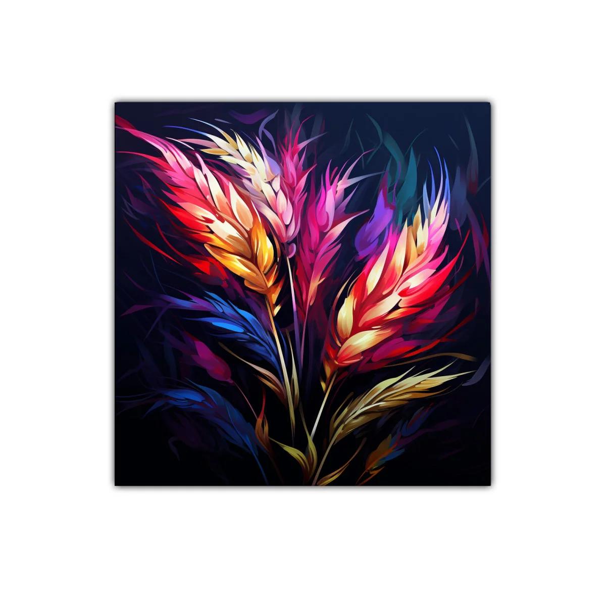 Cuadro decorativo con espigas vibrantes y coloridas — imagen principal
