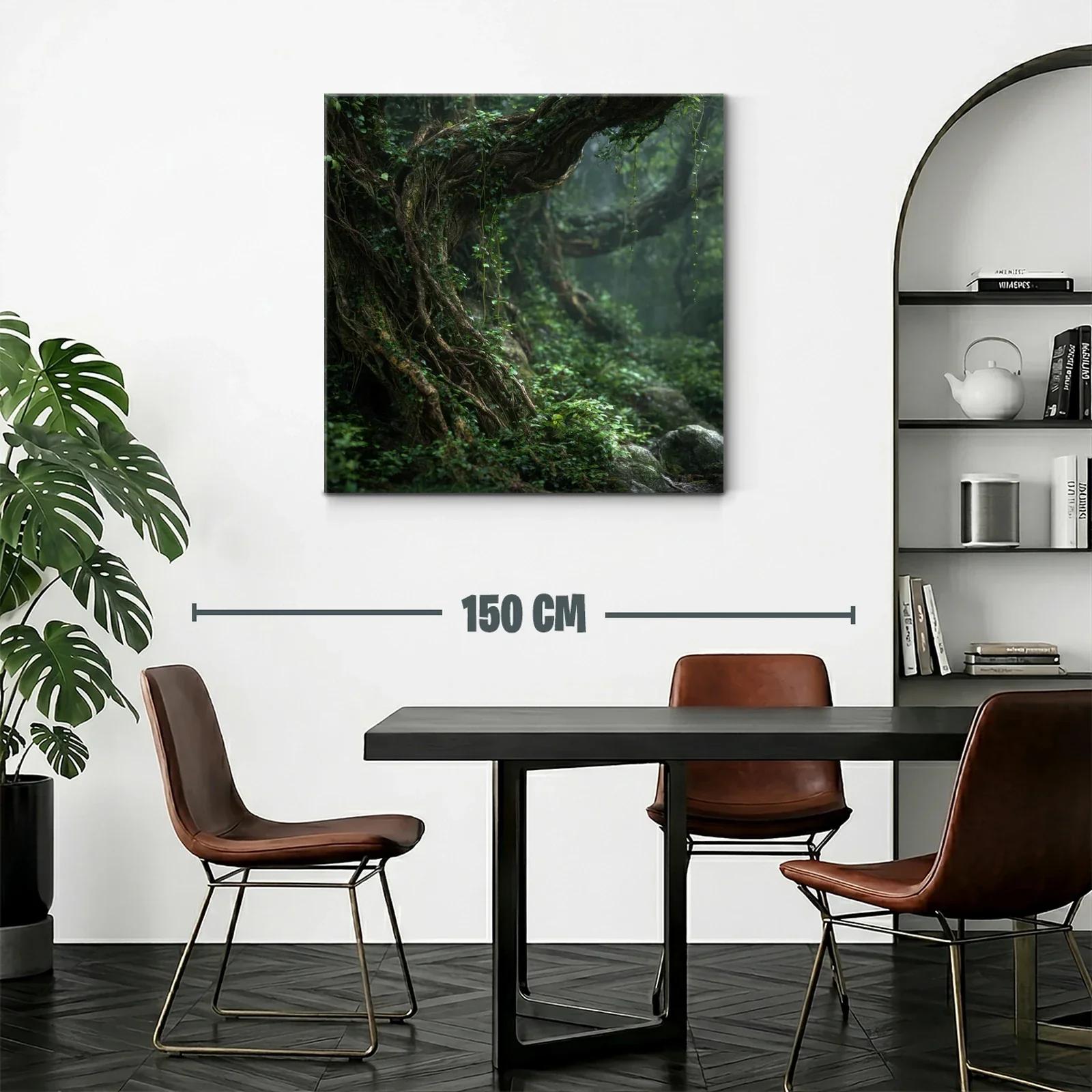 Bosque antiguo con raíces entrelazadas y follaje verde — miniatura 2