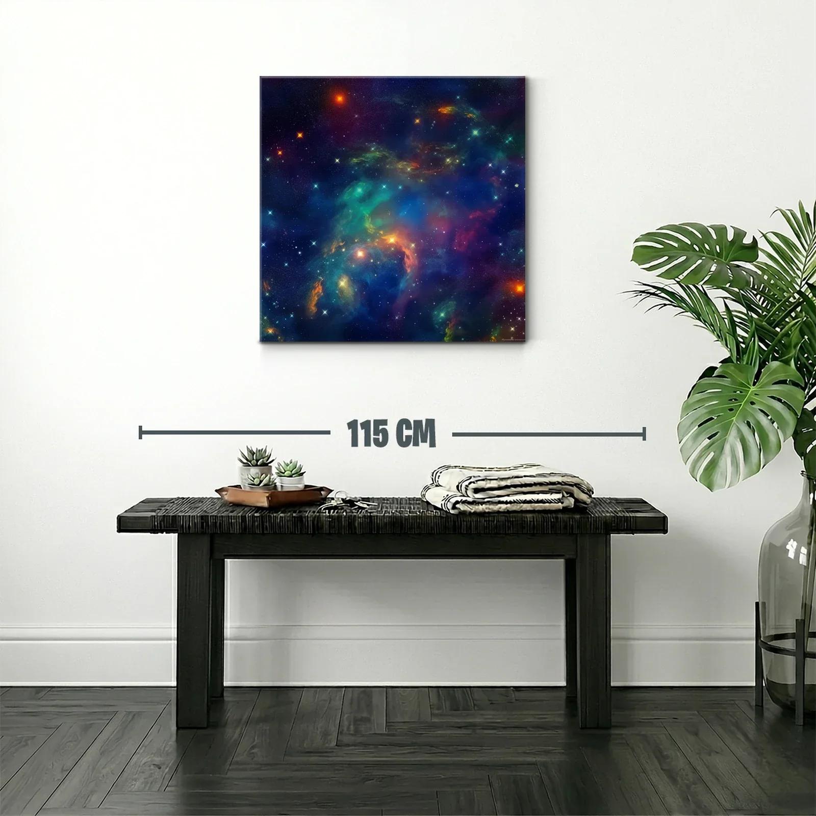 Cuadro Galaxia Cósmica con Estrellas Luminosas y Nebulosas — miniatura 2