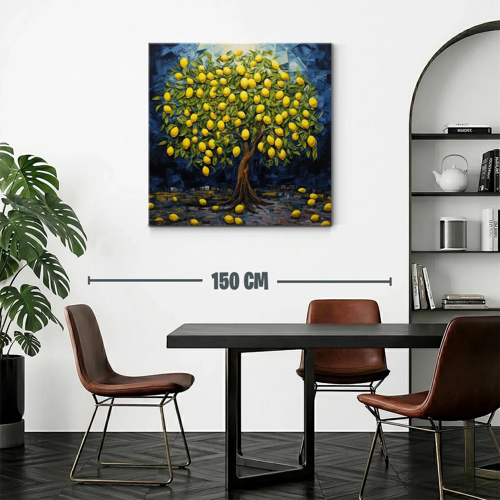 Árbol cargado de limones en tono vibrante azul noche — miniatura 2