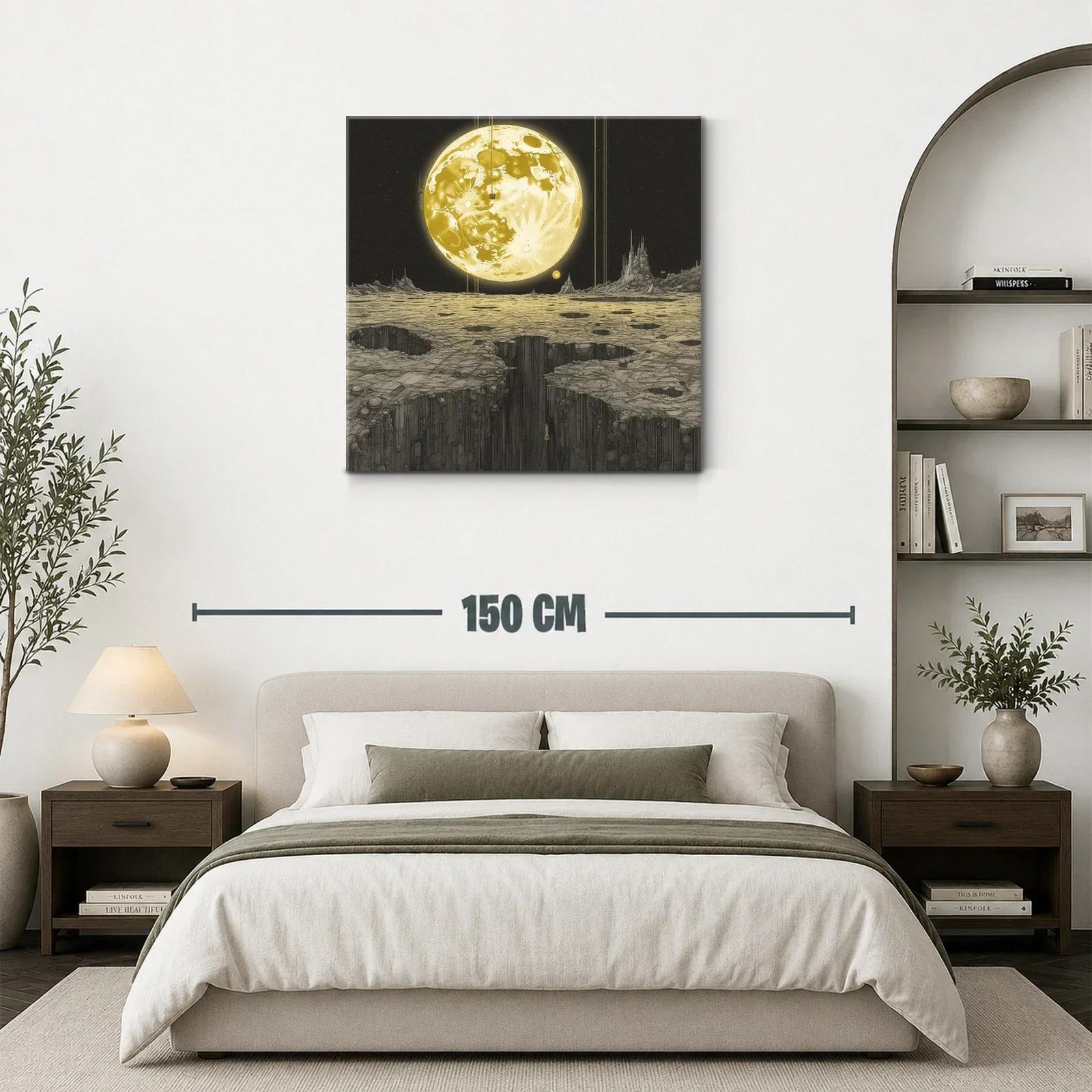 Paisaje lunar con visión futurista y luz dorada intensa — miniatura 3