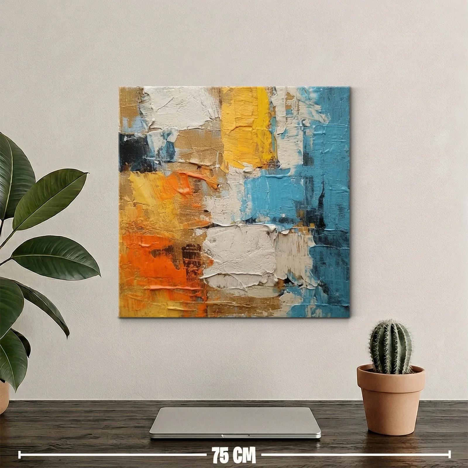 Composición abstracta con vibrantes tonos cálidos y fríos — miniatura 2