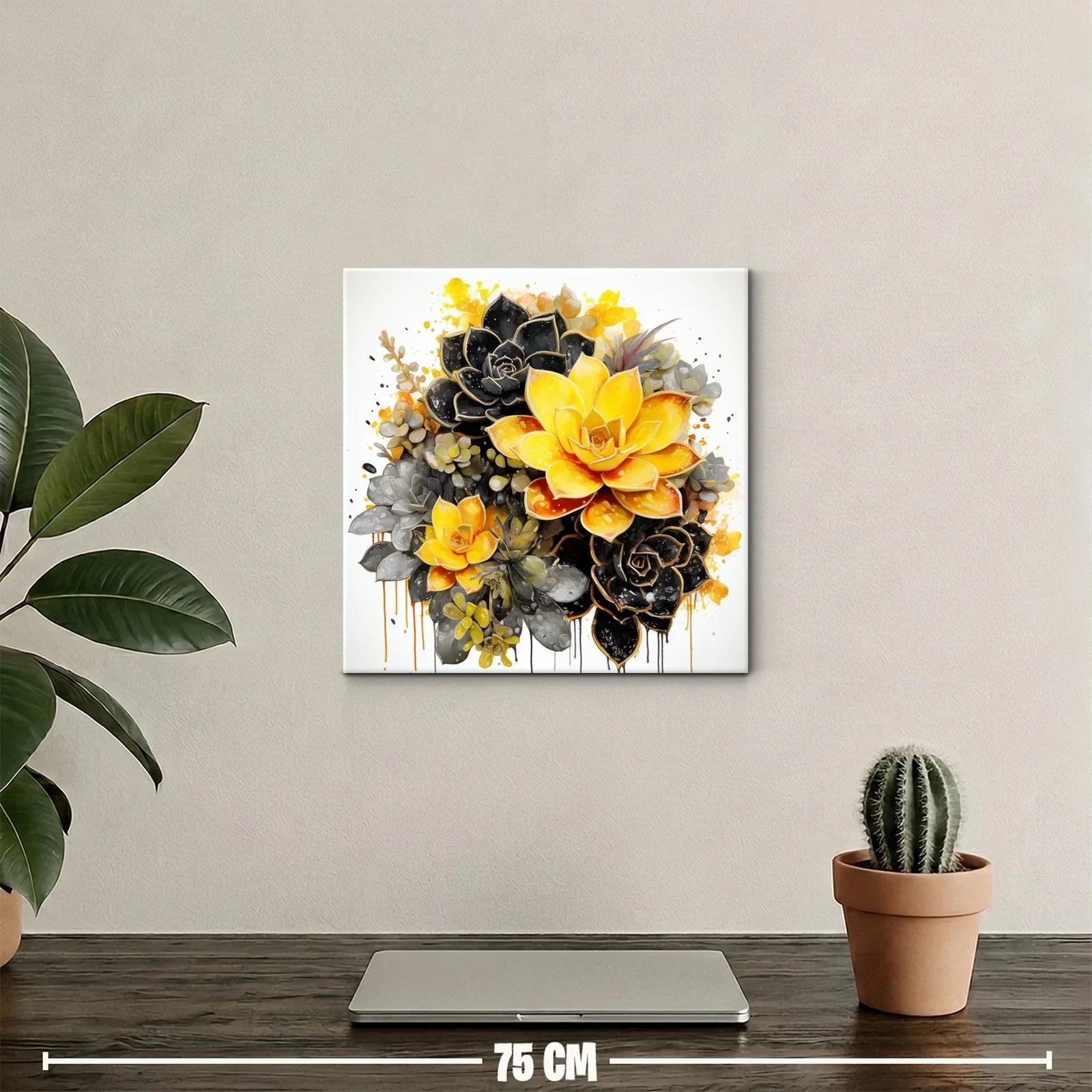 Elegancia natural en suculentas amarillas y negras vibrantes — miniatura 2