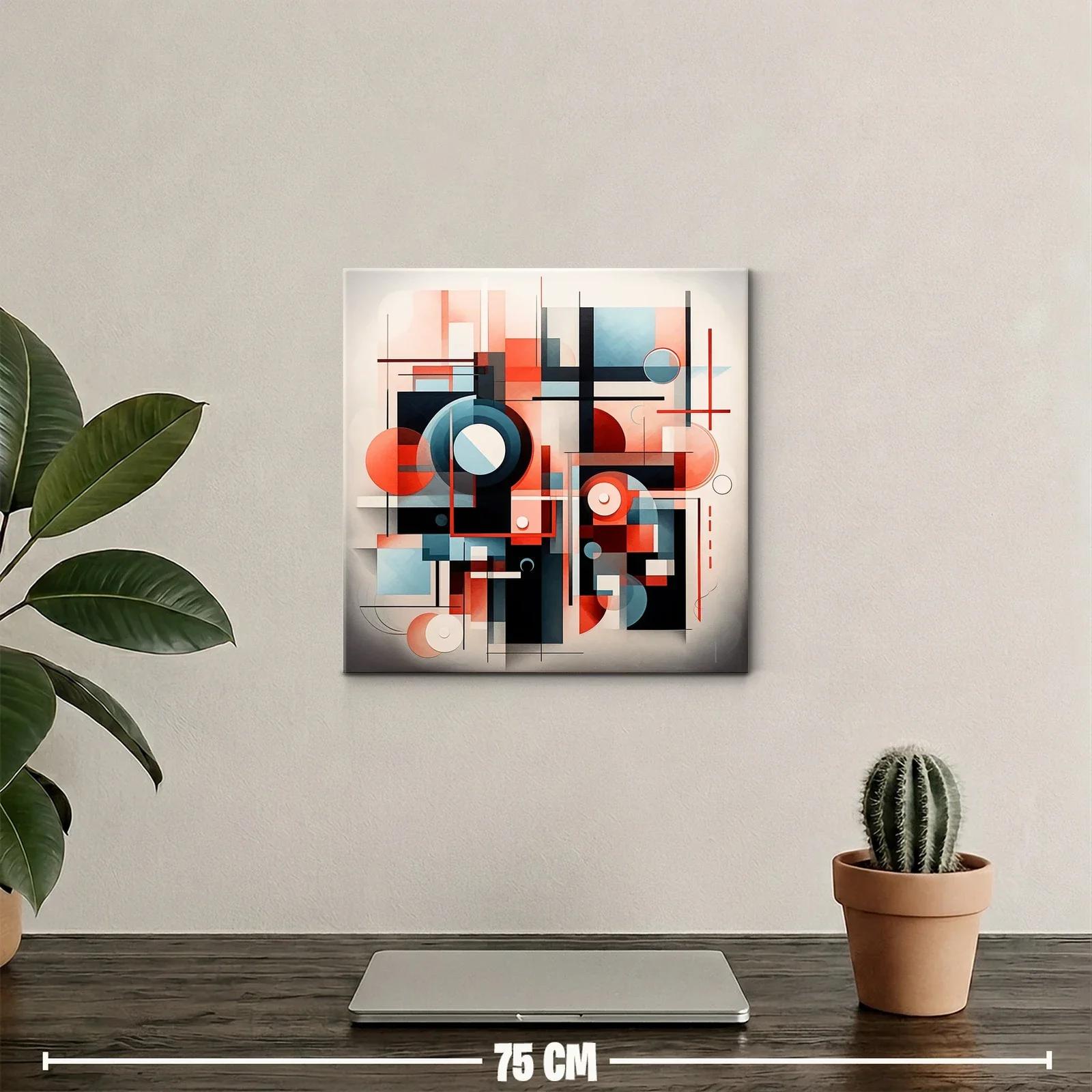 Composición geométrica con tonos cálidos y fríos — miniatura 2