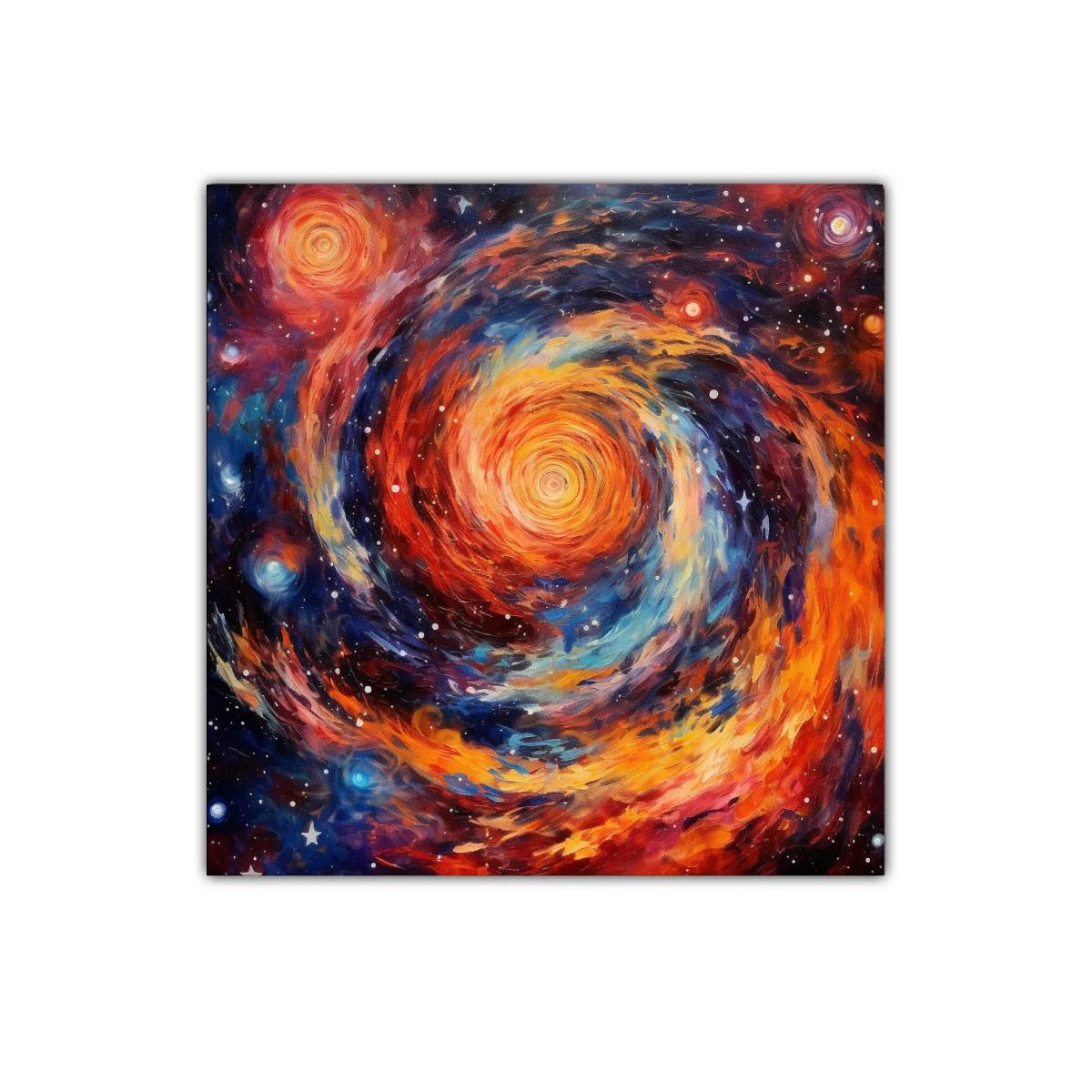 Cuadro abstracto con espiral cósmica brillante y vibrante — imagen principal