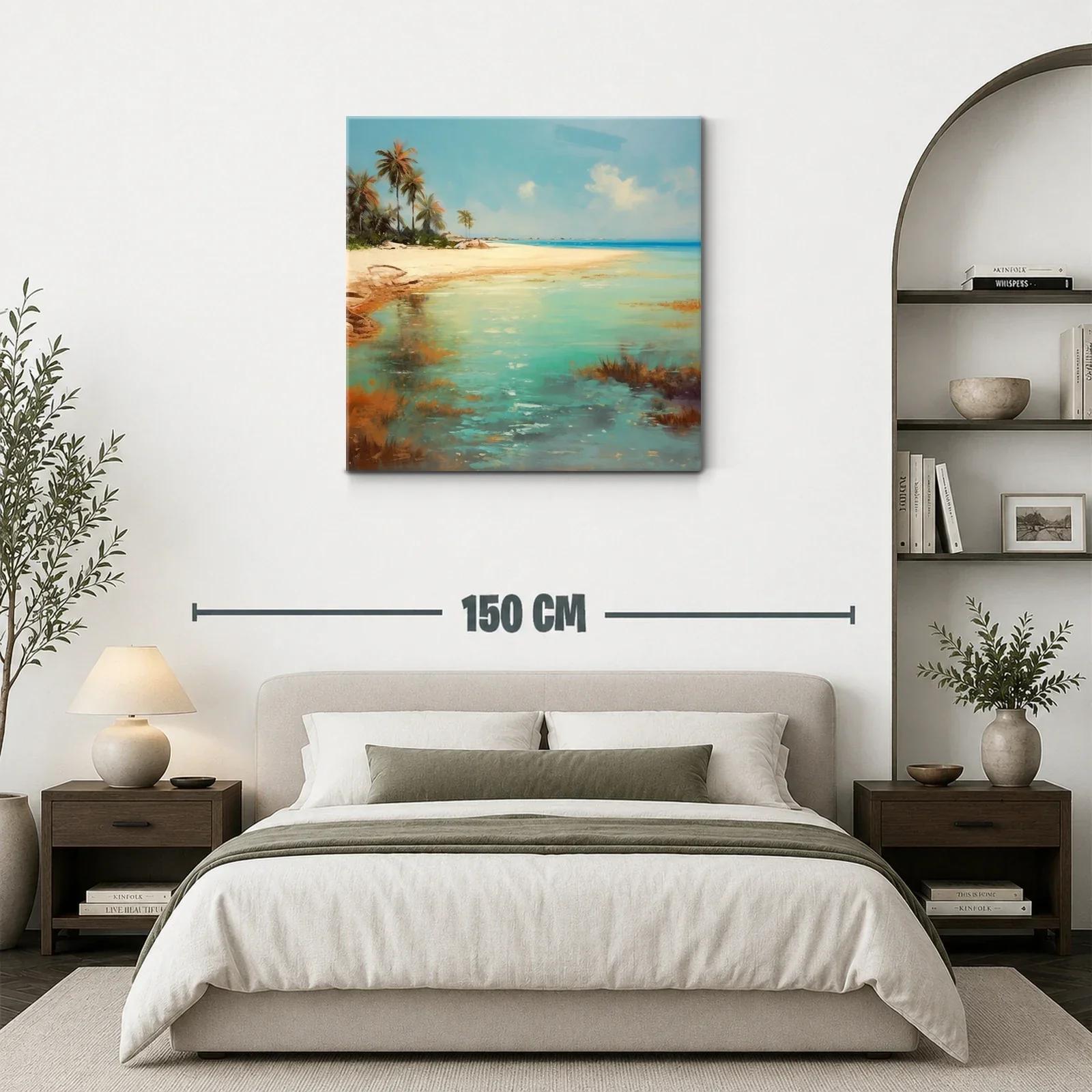 Paisaje costero con palmeras y aguas turquesas exuberantes — miniatura 3