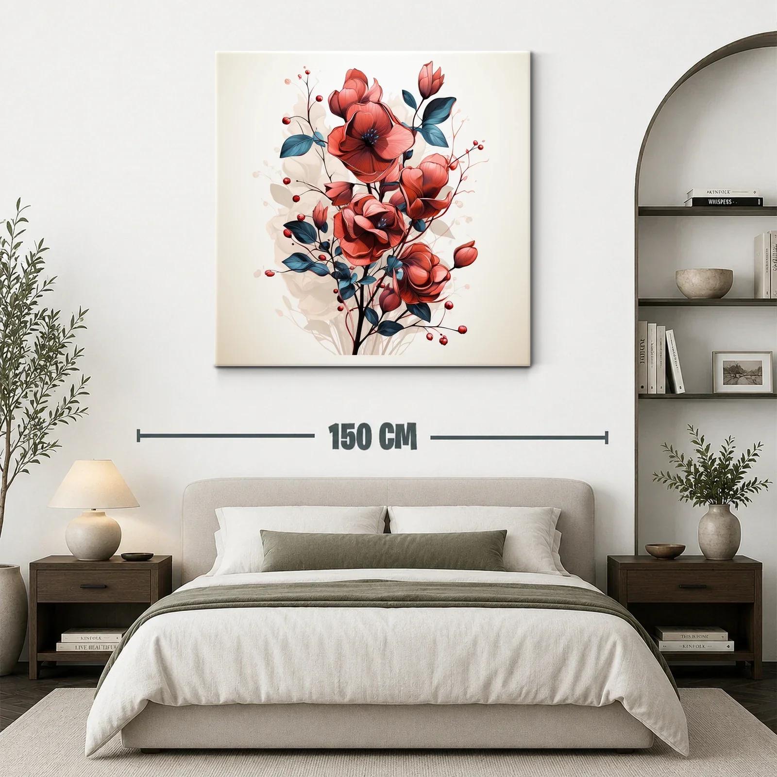 Elegante composición floral en tonos rojos y azules oscuros — miniatura 3