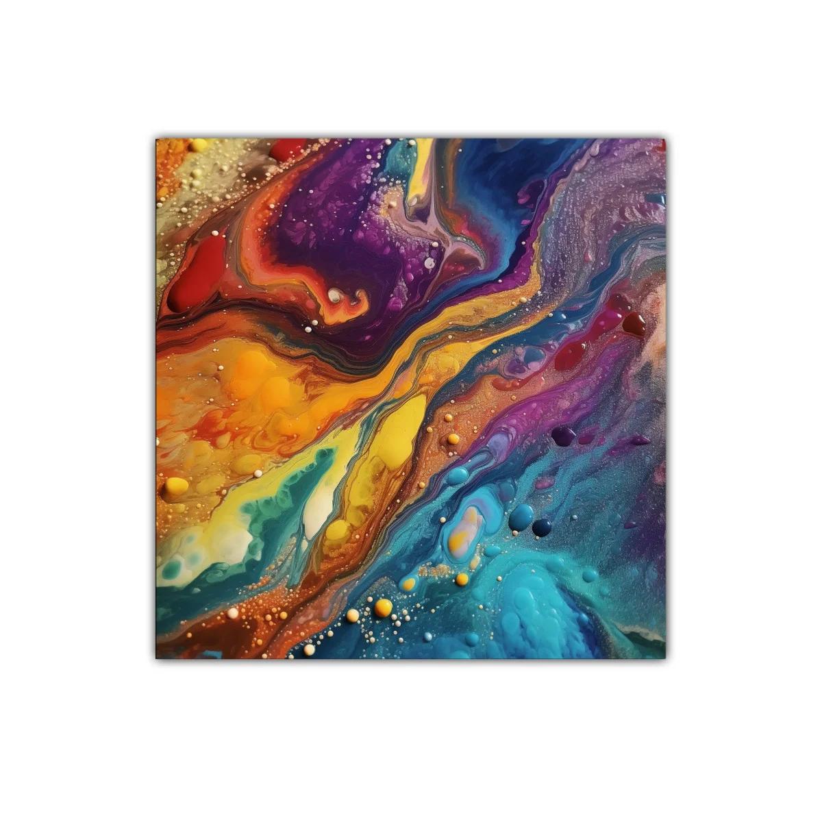 Cuadro abstracto con vibrantes formas y colores intensos — imagen principal