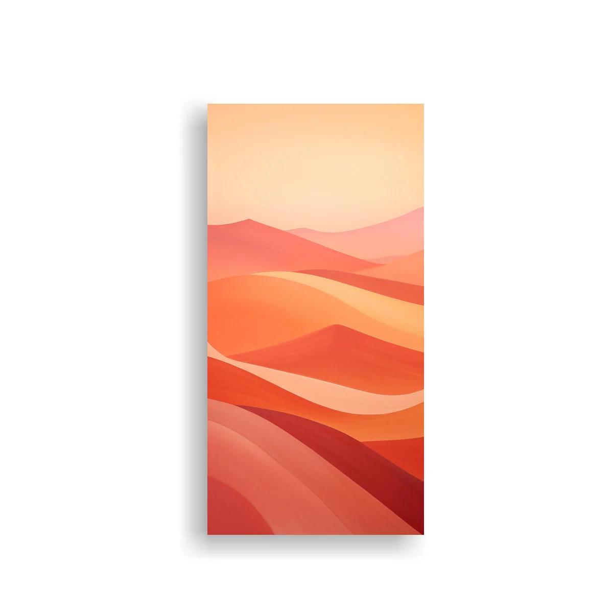 Cuadro paisaje de dunas en capas cálidas