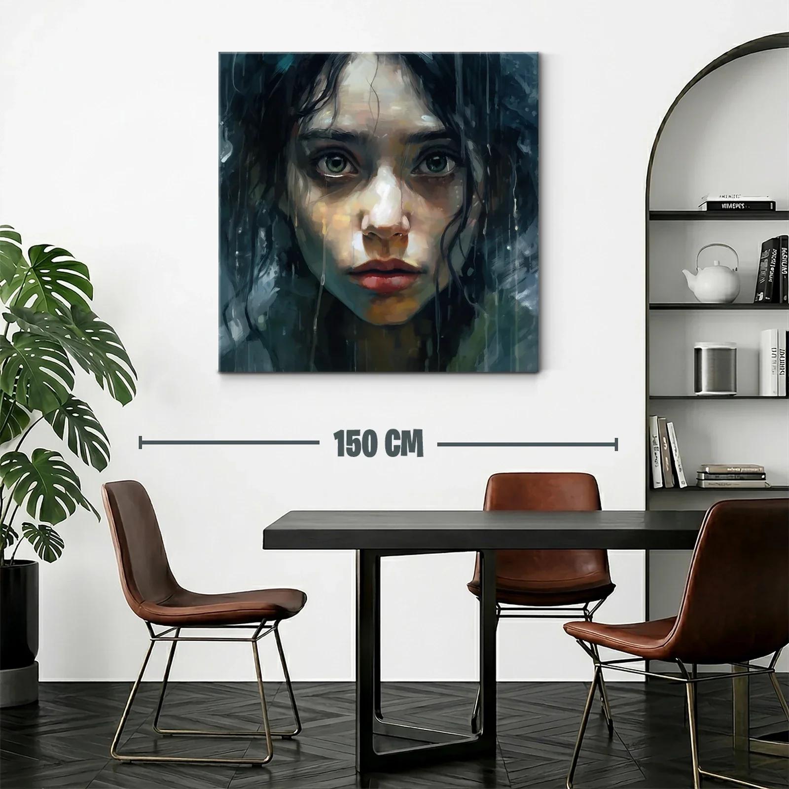 Retrato intenso de mujer en tonos fríos y melancólicos — miniatura 2