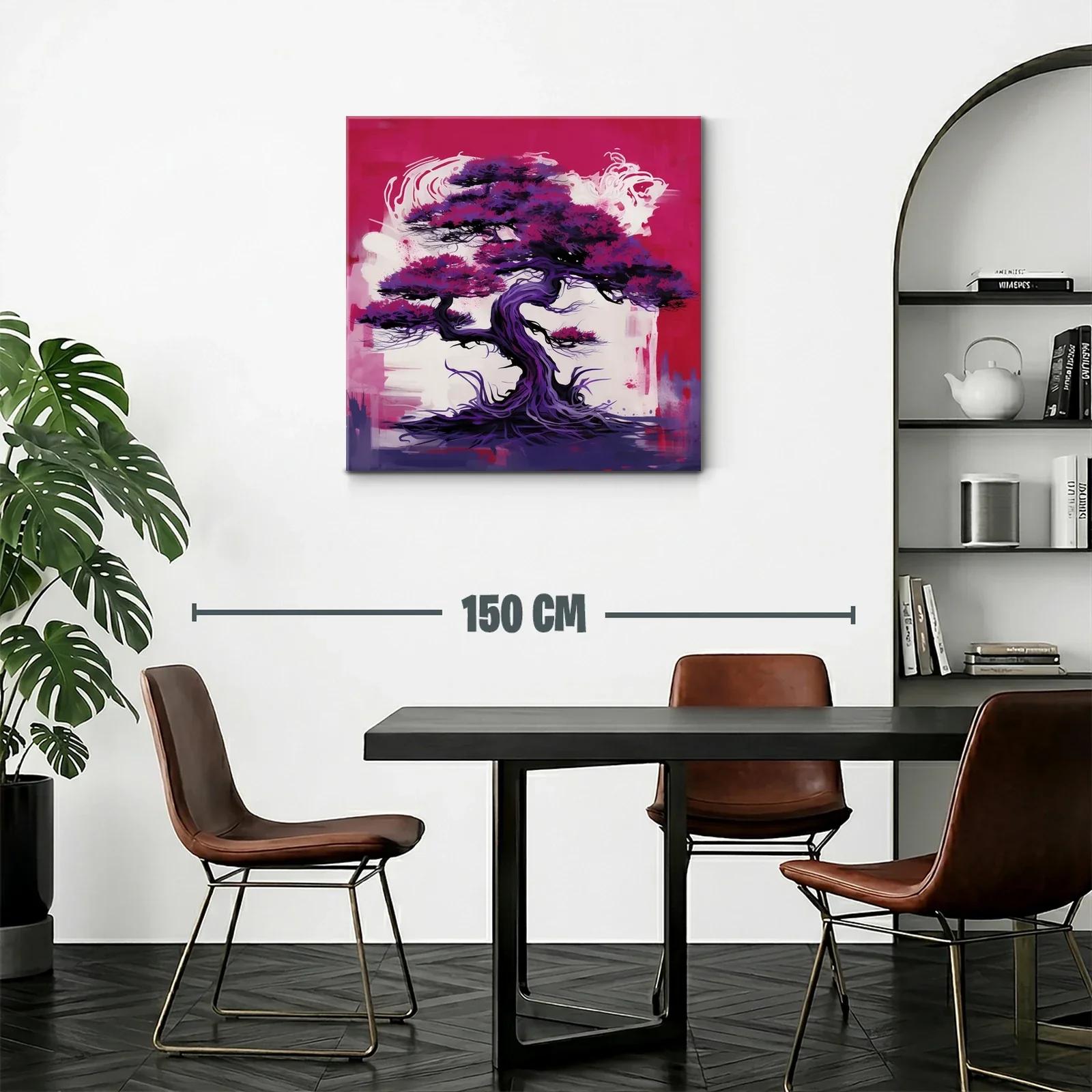 Árbol artístico en tonos morados y fucsias vibrantes — miniatura 2
