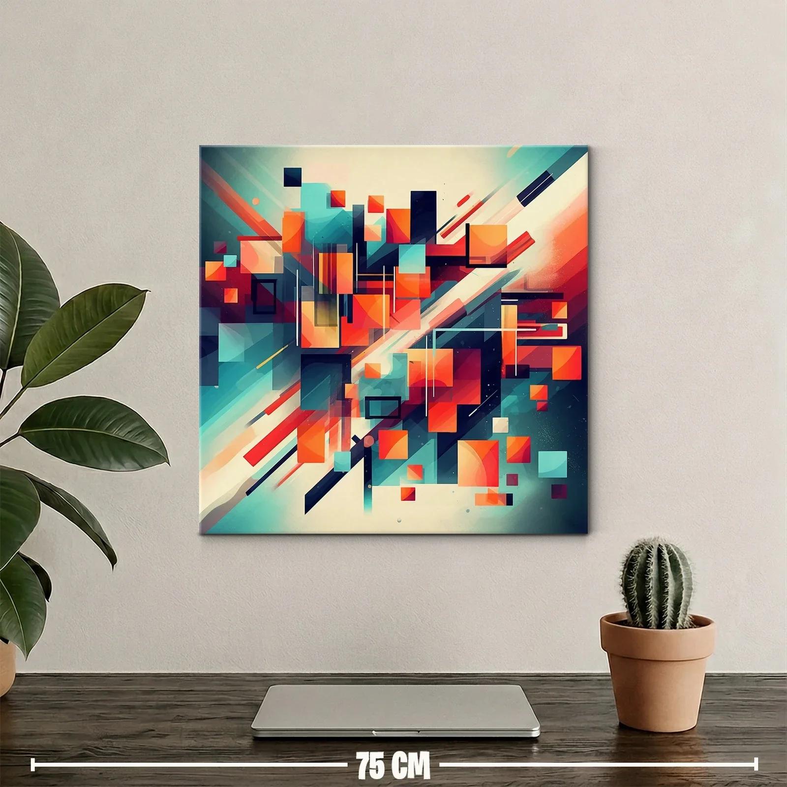 Composición abstracta vibrante con tonos cálidos y fríos — miniatura 2