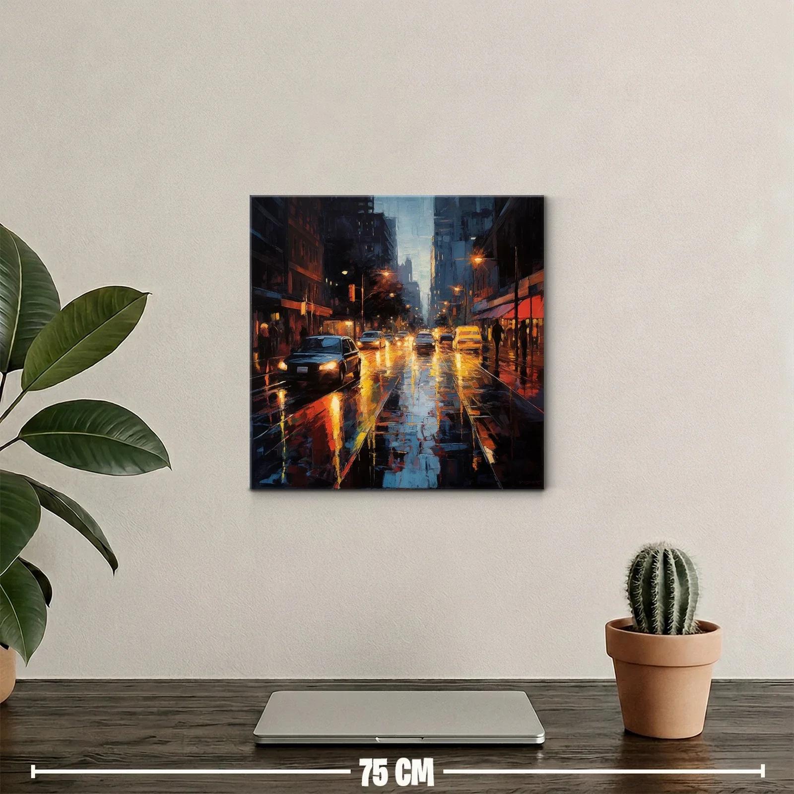 Travesía Nocturna en Ciudad Lluviosa con Luces Vibrantes — miniatura 2