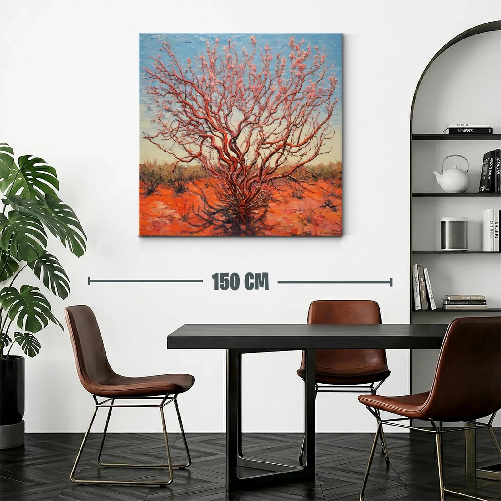 Árbol florido en paisaje desértico al atardecer — miniatura 2