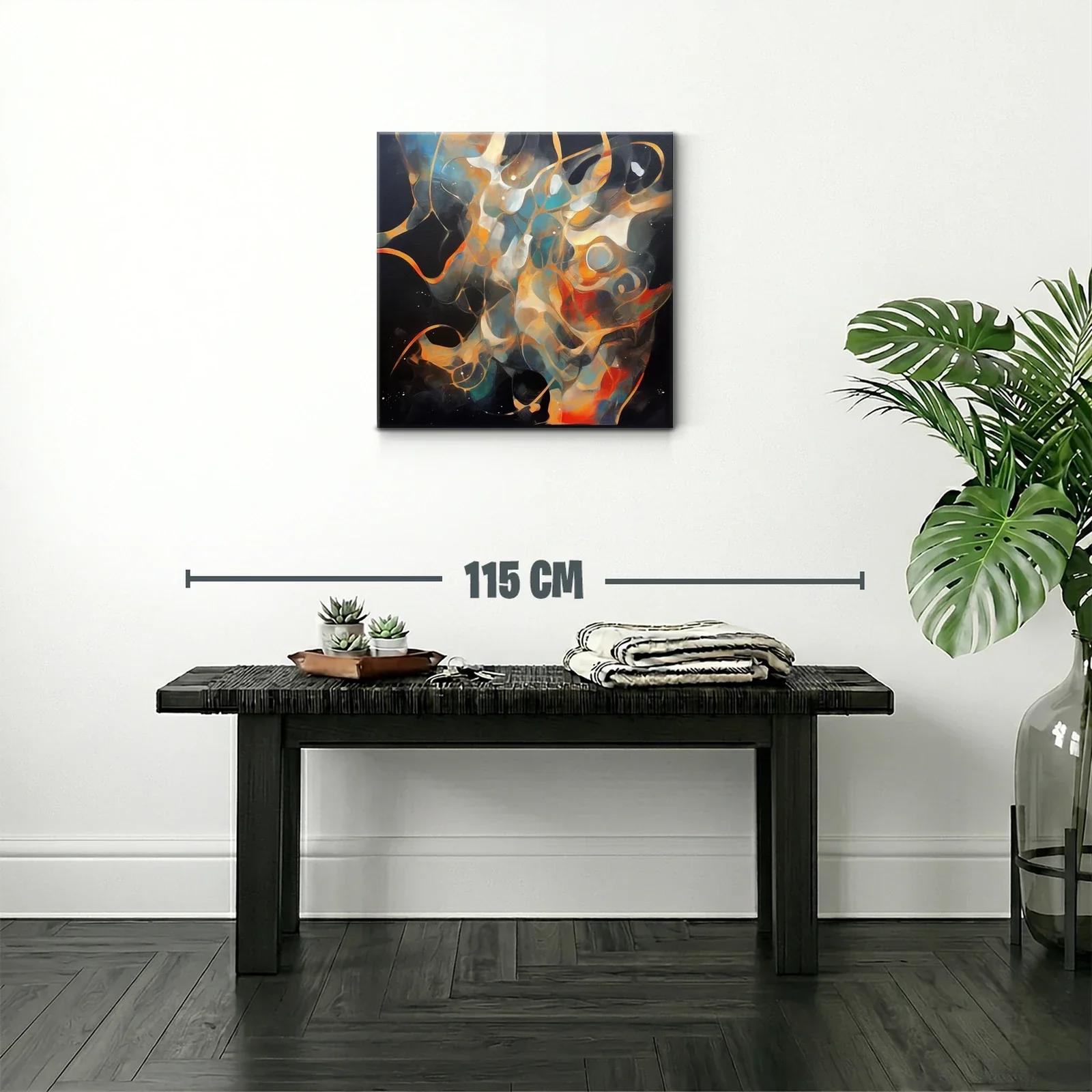 Cuadro abstracto con formas fluidas y tonos vibrantes — miniatura 2