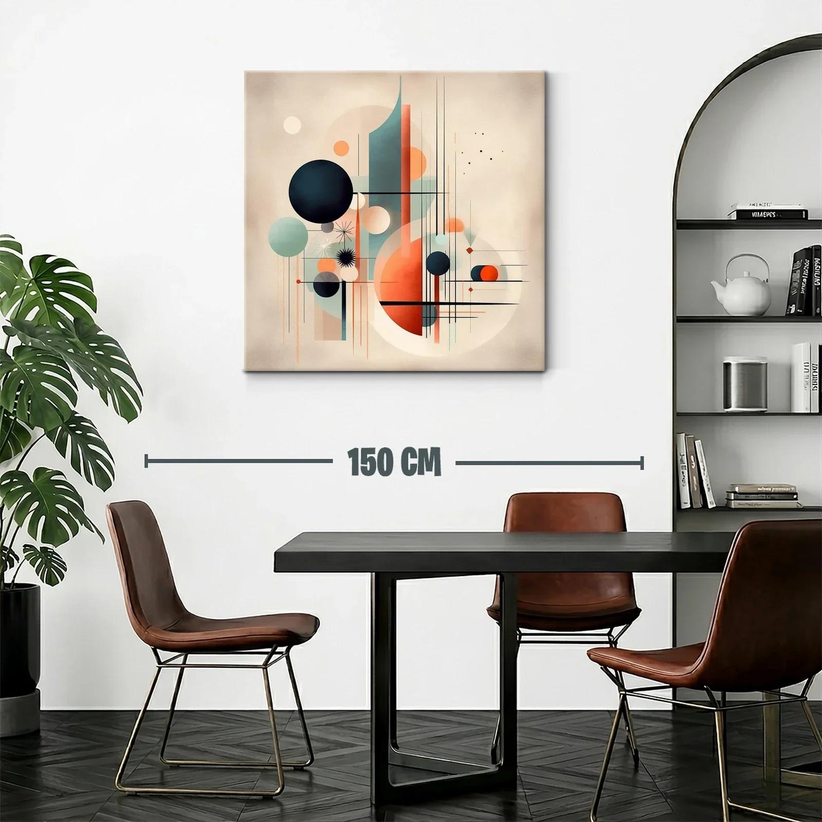 Composición geométrica abstracta en tonos cálidos y fríos — miniatura 2