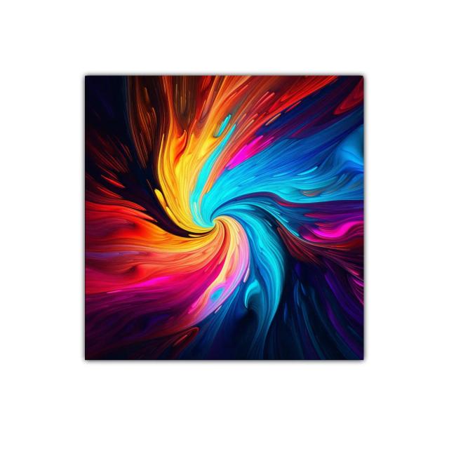 Cuadro decorativo abstracción de colores vibrantes en espiral