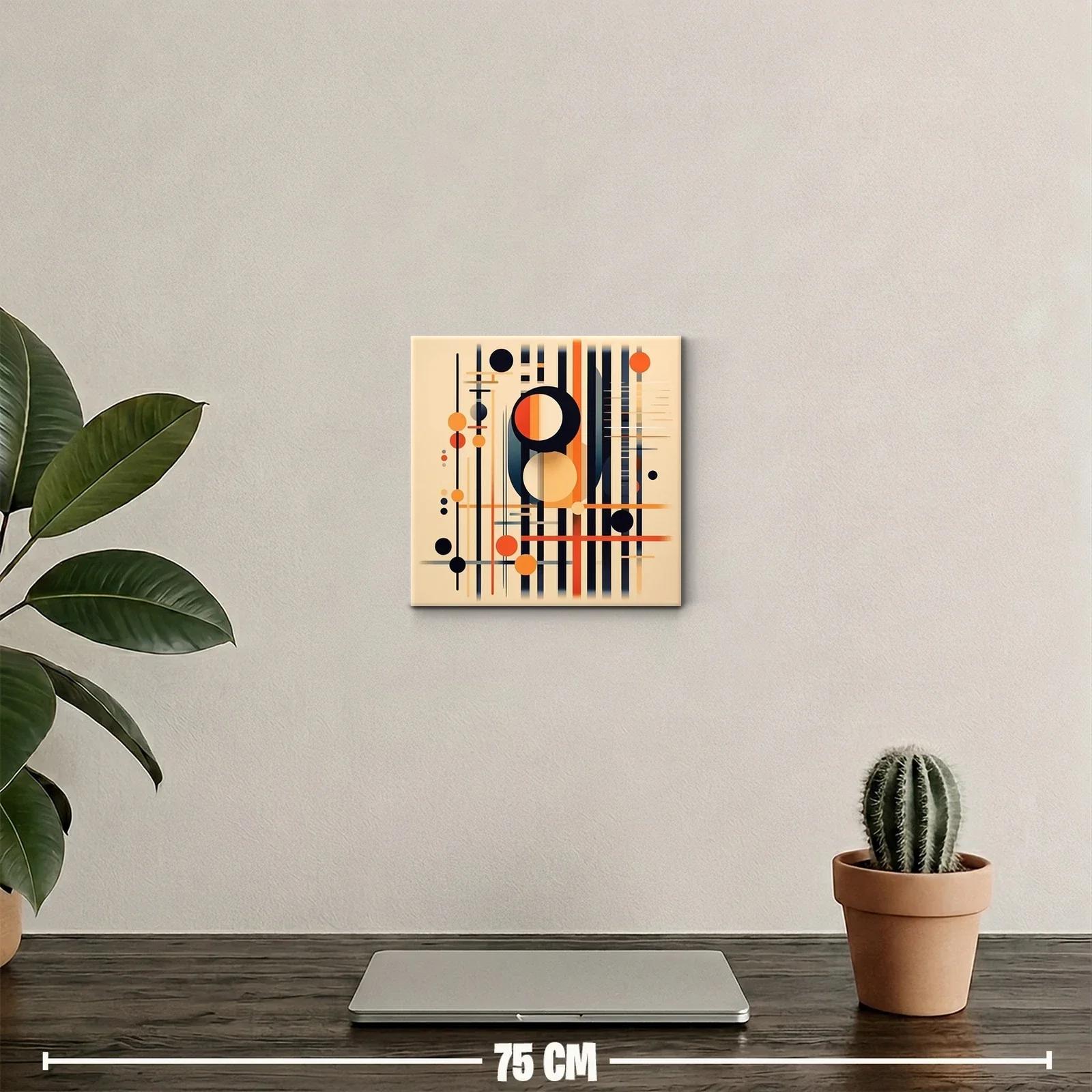 Composición geométrica con líneas y círculos en tonos cálidos — miniatura 2