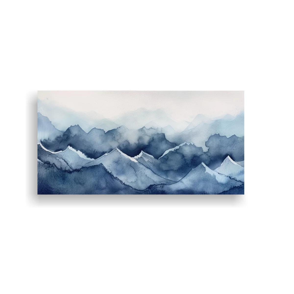 Cuadro cordillera de montañas azules con bruma — imagen principal