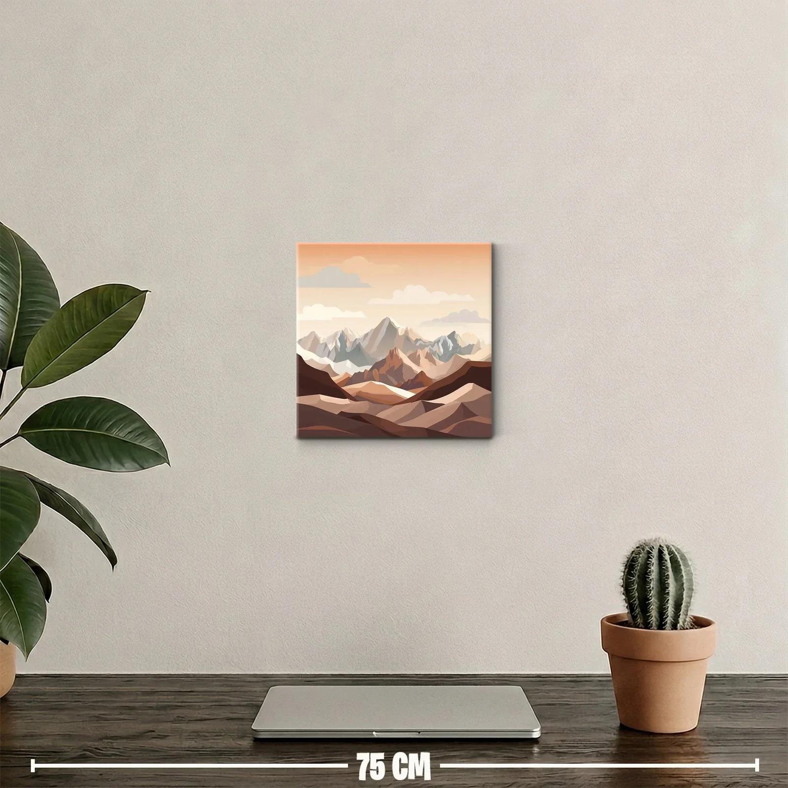 Paisaje montañoso en tonos cálidos y neutros — miniatura 2