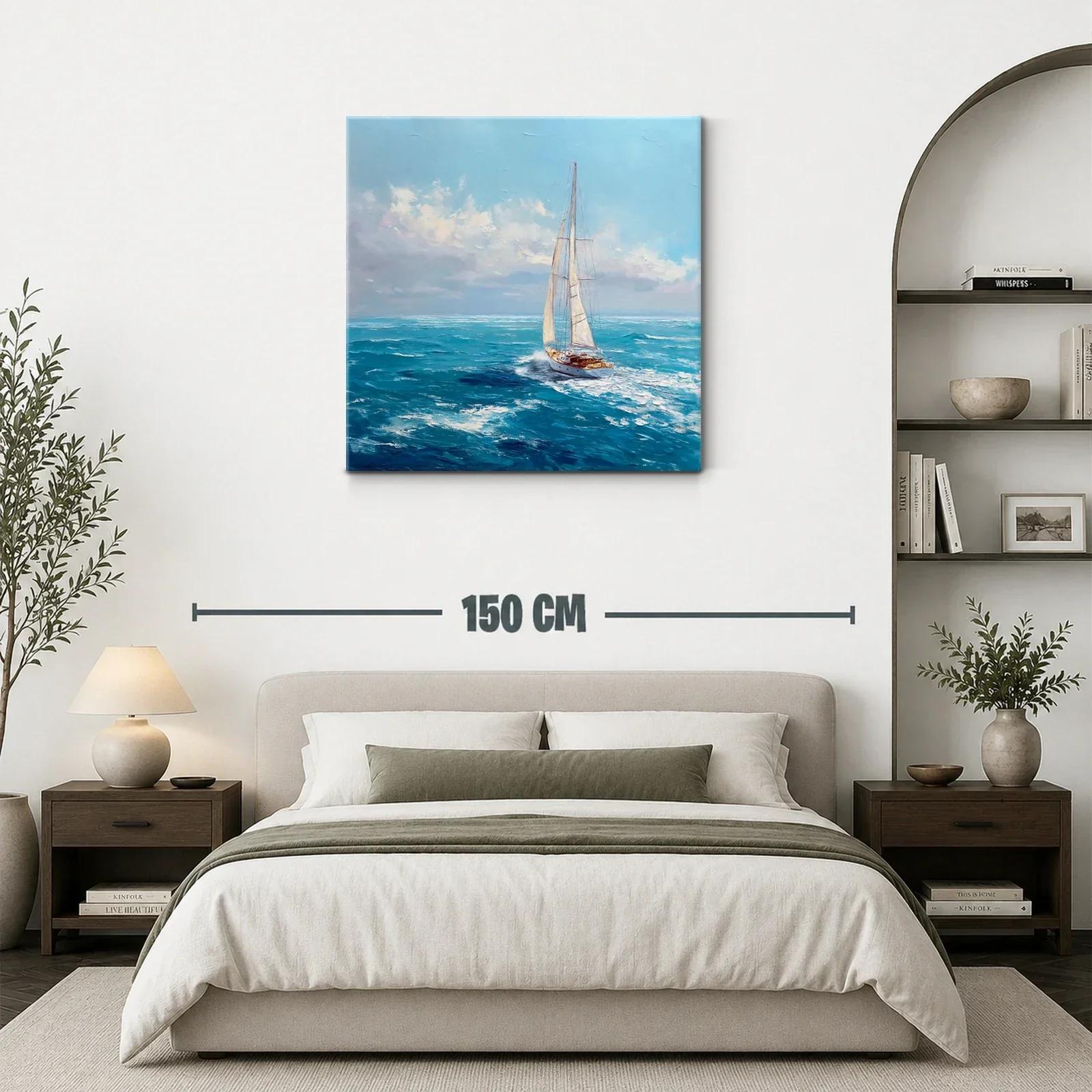 Velero navegando en mar abierto bajo cielo despejado — miniatura 3