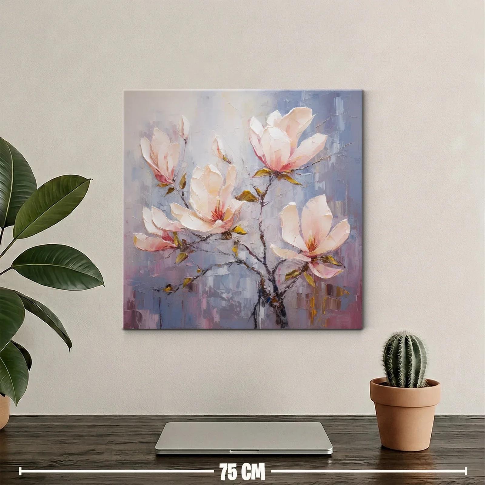 Cuadro con delicadas flores en tonos pastel cálidos — miniatura 2