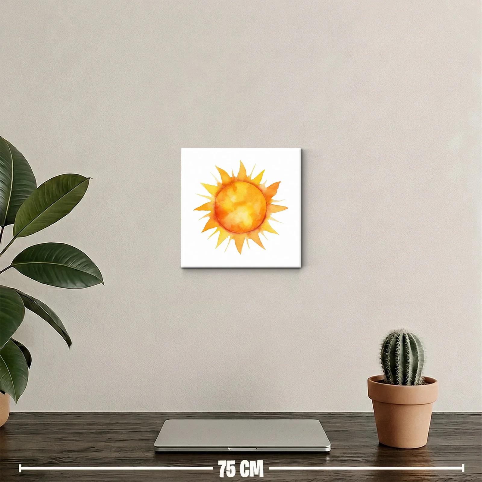 Cuadro decorativo con sol vibrante en tonos cálidos — miniatura 2