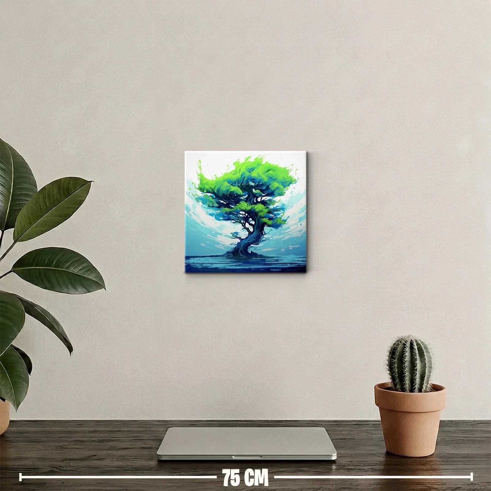 Árbol vibrante con tonos azules y verdes impactantes — miniatura 2