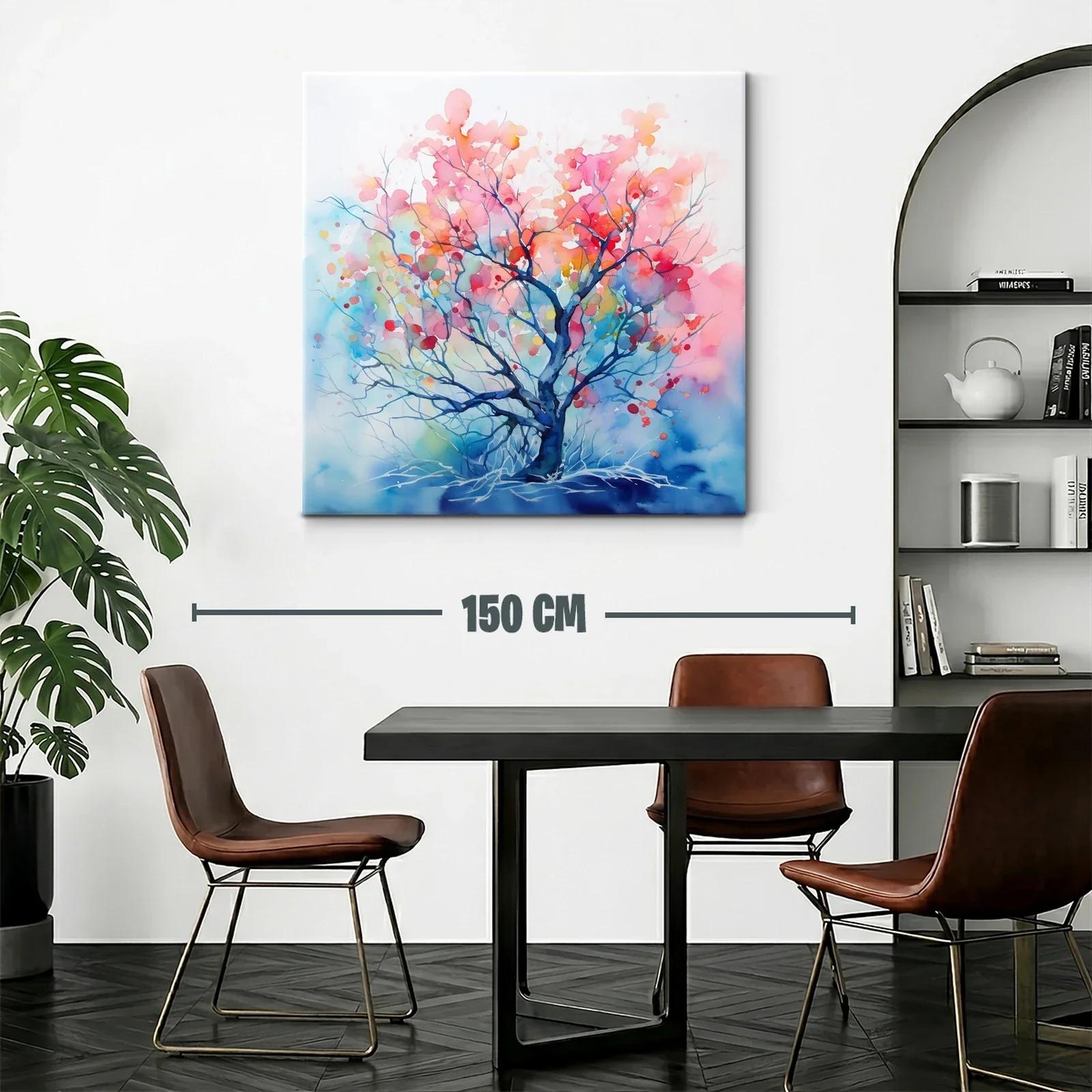 Árbol abstracto en tonos cálidos y fríos vibrantes — miniatura 2