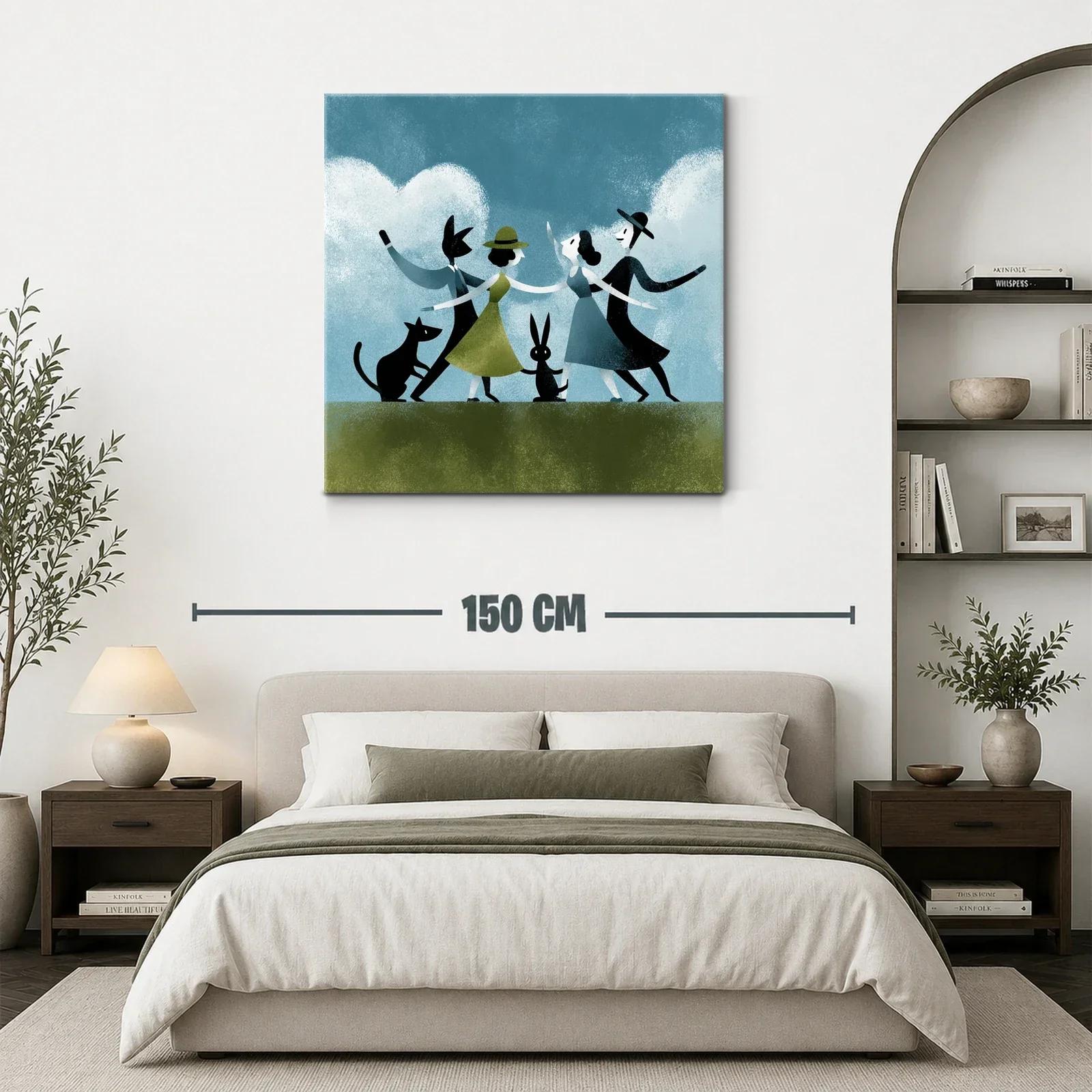 Danza Alegre con Animales en Tonos Suaves y Naturales — miniatura 3
