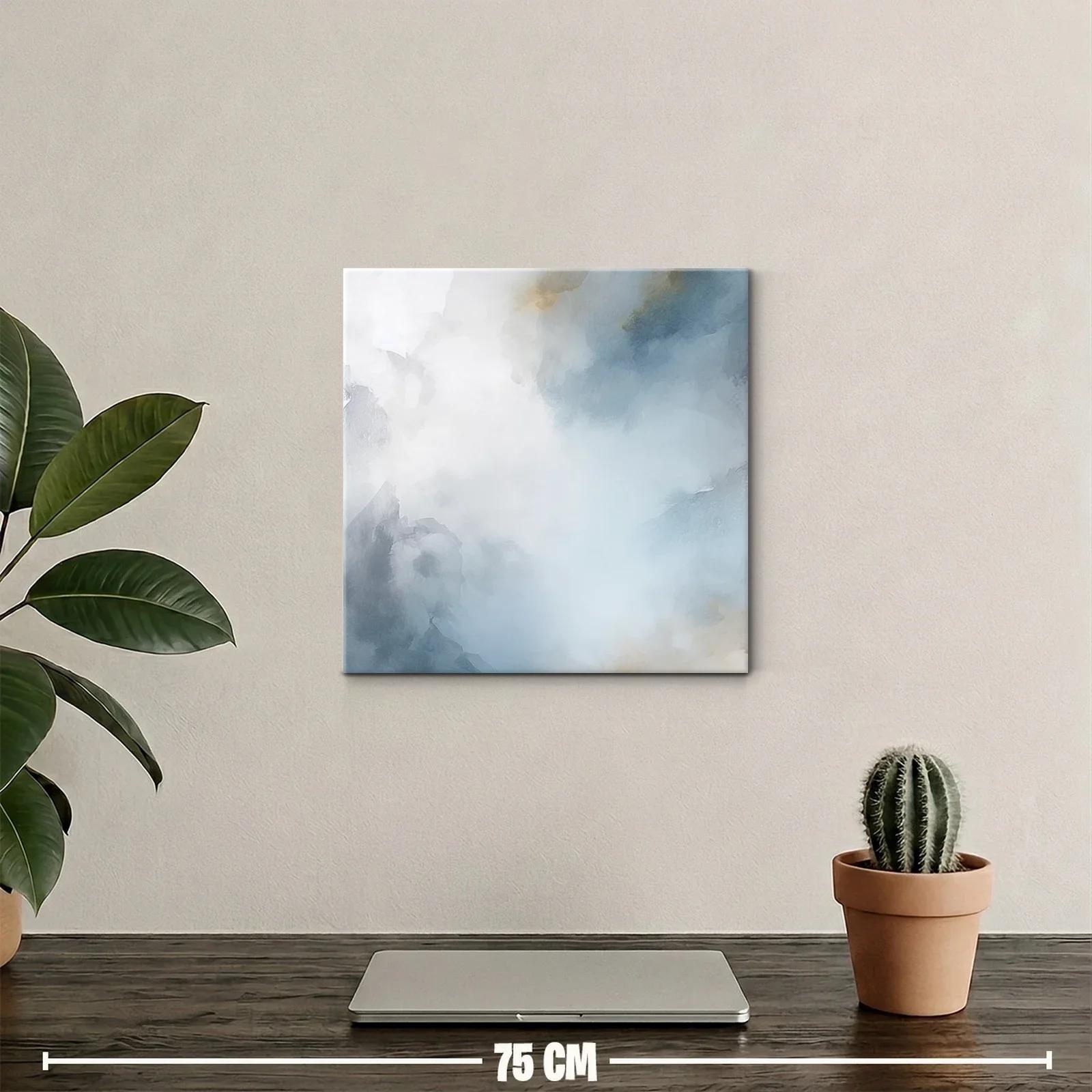 Cuadro abstracto en tonos azules y blancos suaves — miniatura 2
