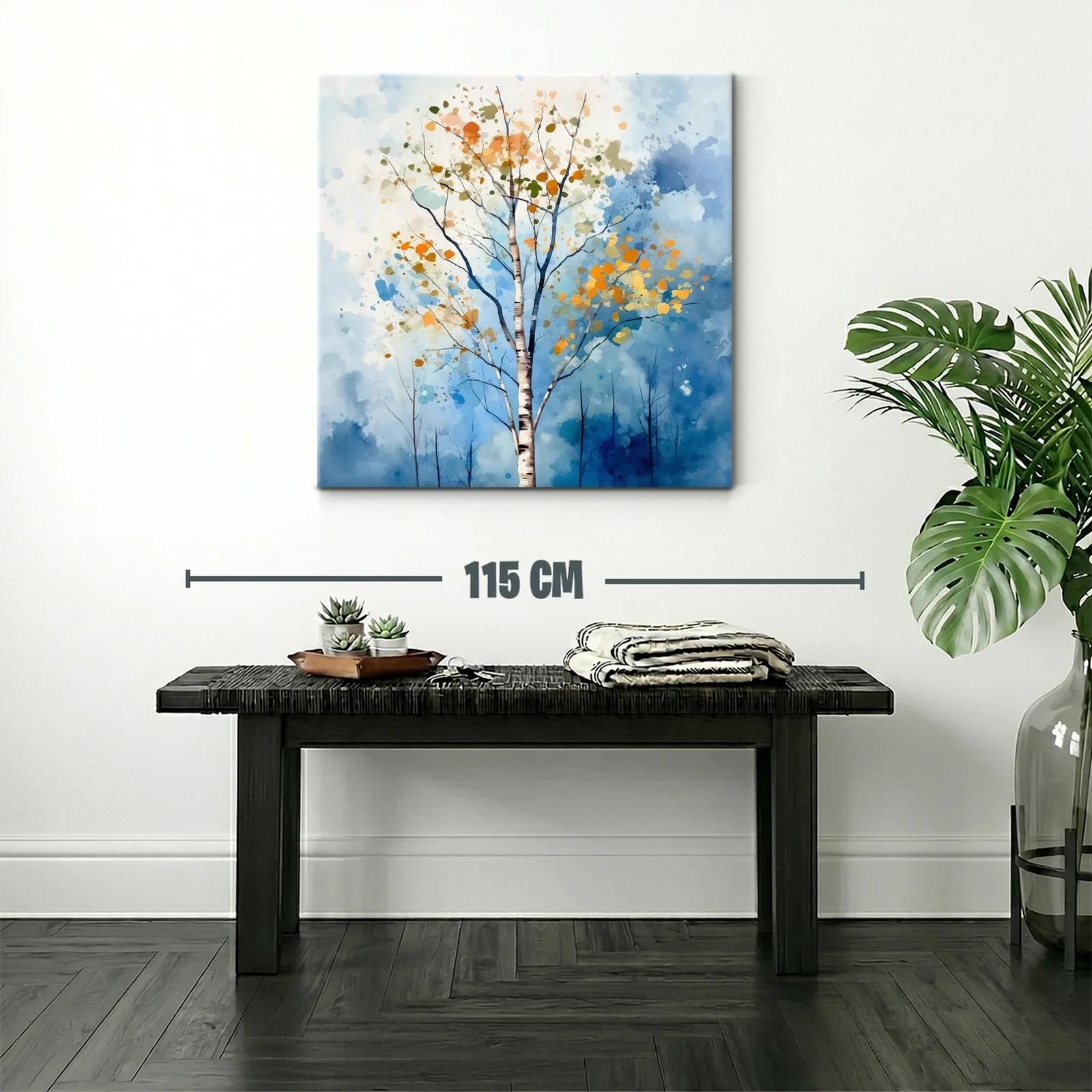 Árbol otoñal entre cielos azules y tonos cálidos — miniatura 2