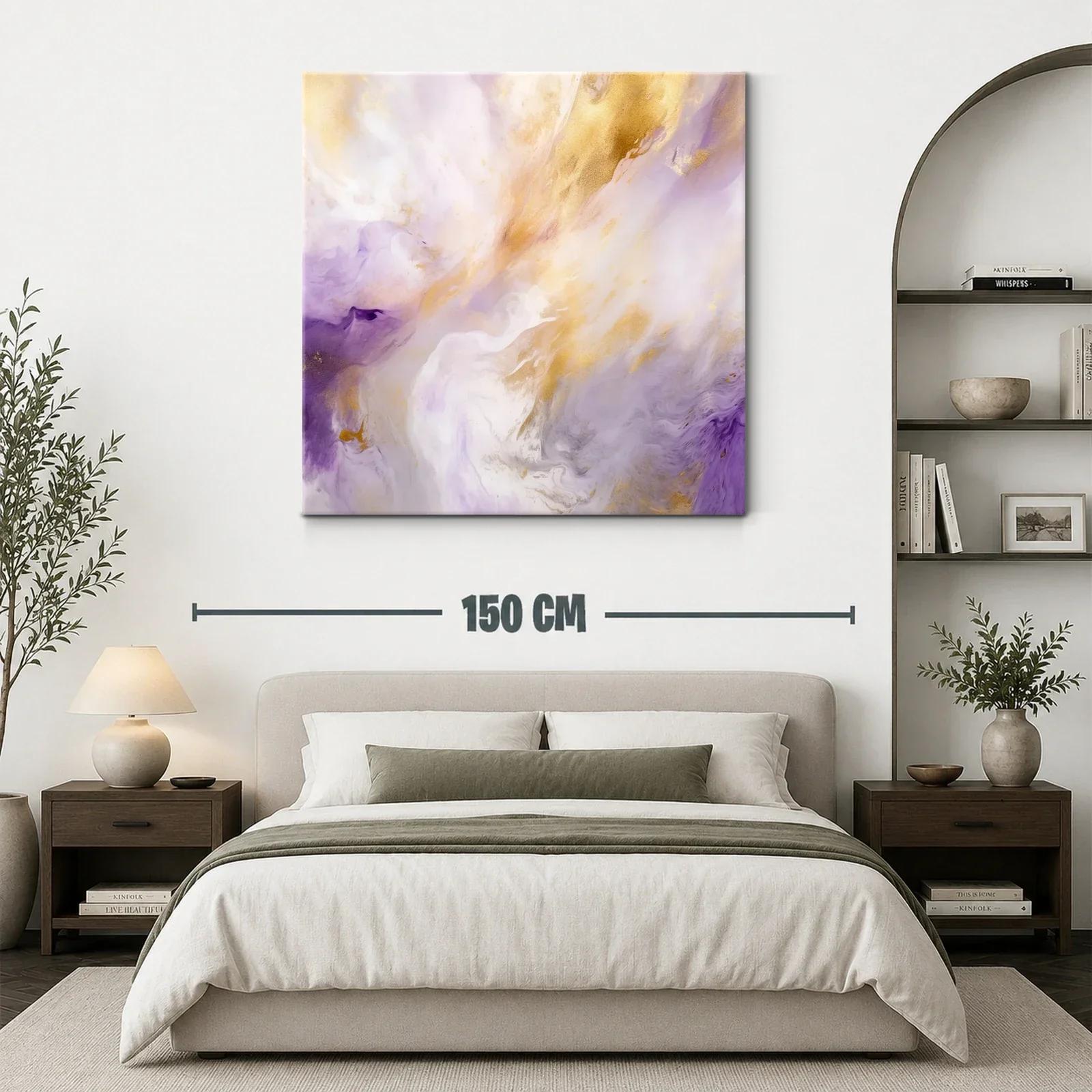 Abstracción luminosa en tonos malva y dorado elegante — miniatura 3