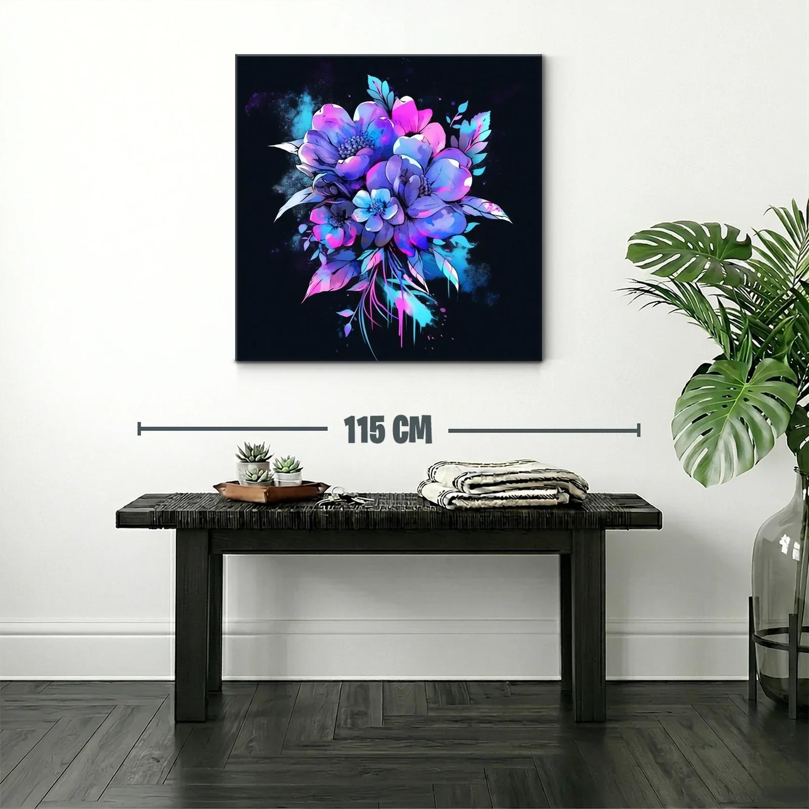 Ramo de flores en tonos violetas y azules vibrantes — miniatura 2