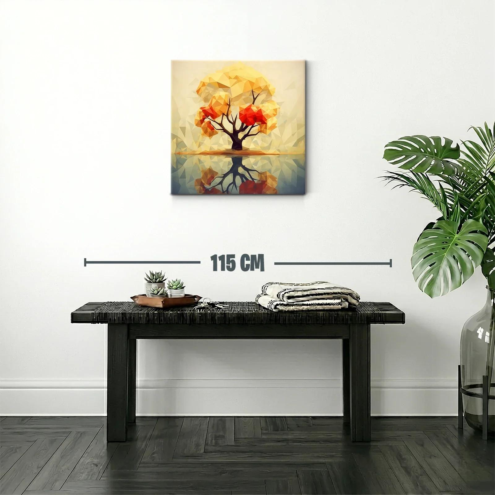 Árbol abstracto con tonos cálidos y reflejo sereno — miniatura 2