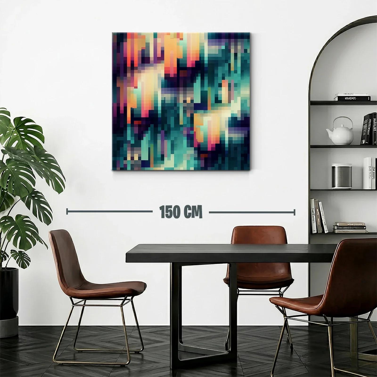 Composición abstracta en tonos cálidos y fríos vibrantes — miniatura 2