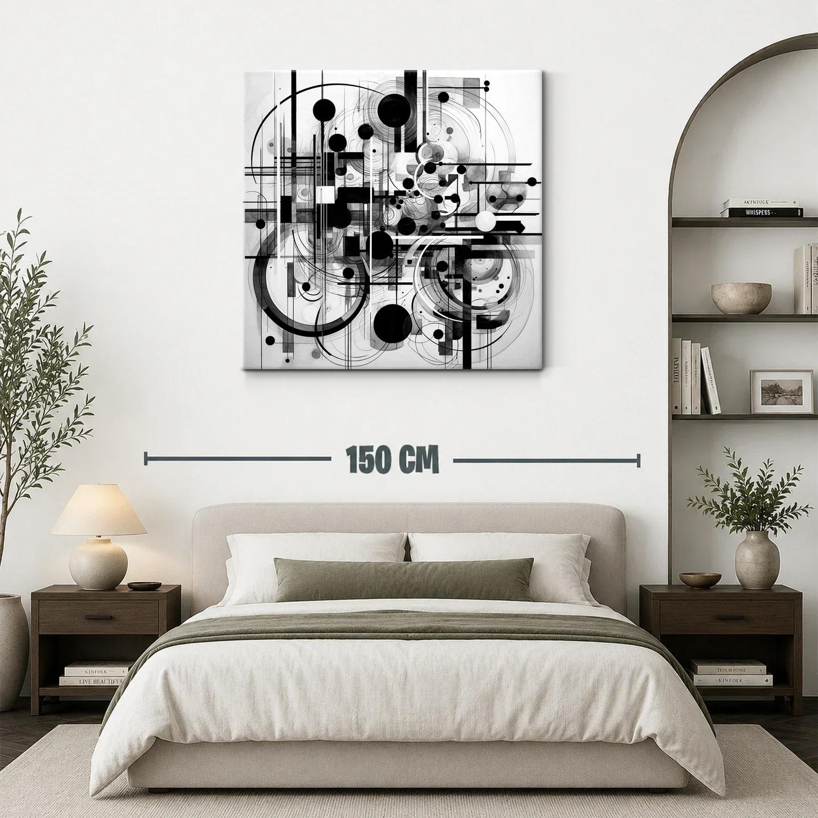 Composición abstracta en blanco y negro con formas geométricas — miniatura 3
