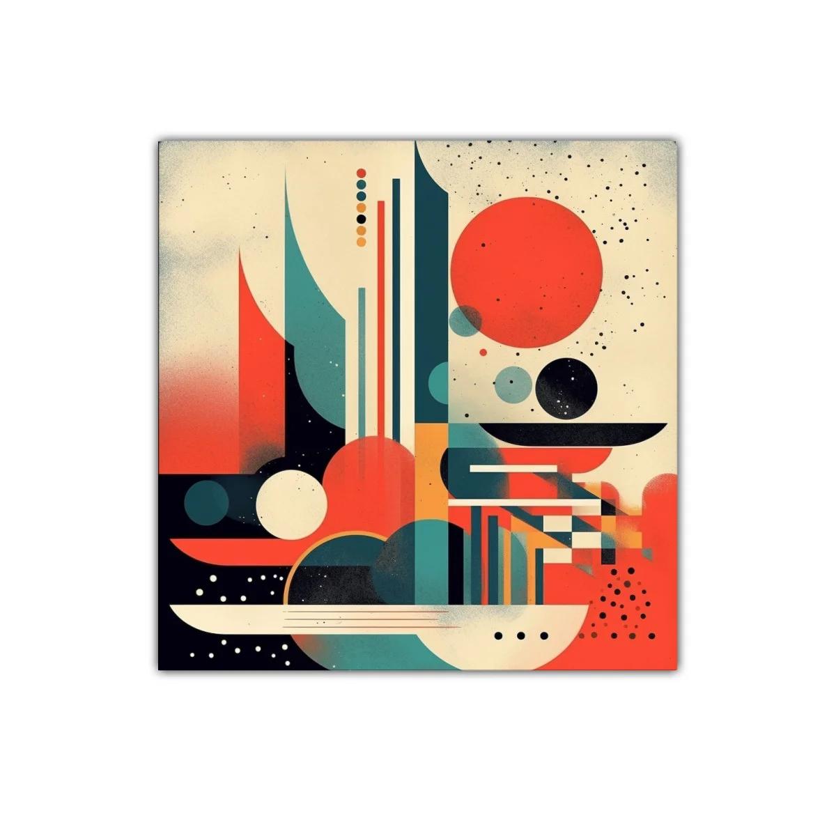 Cuadro decorativo con abstracto geométrico en tonos vibrantes — imagen principal