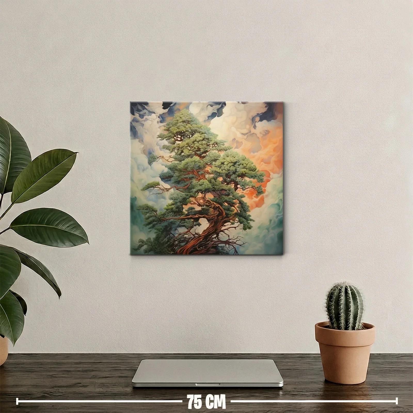 Árbol en calma entre nubes y luces cálidas — miniatura 2