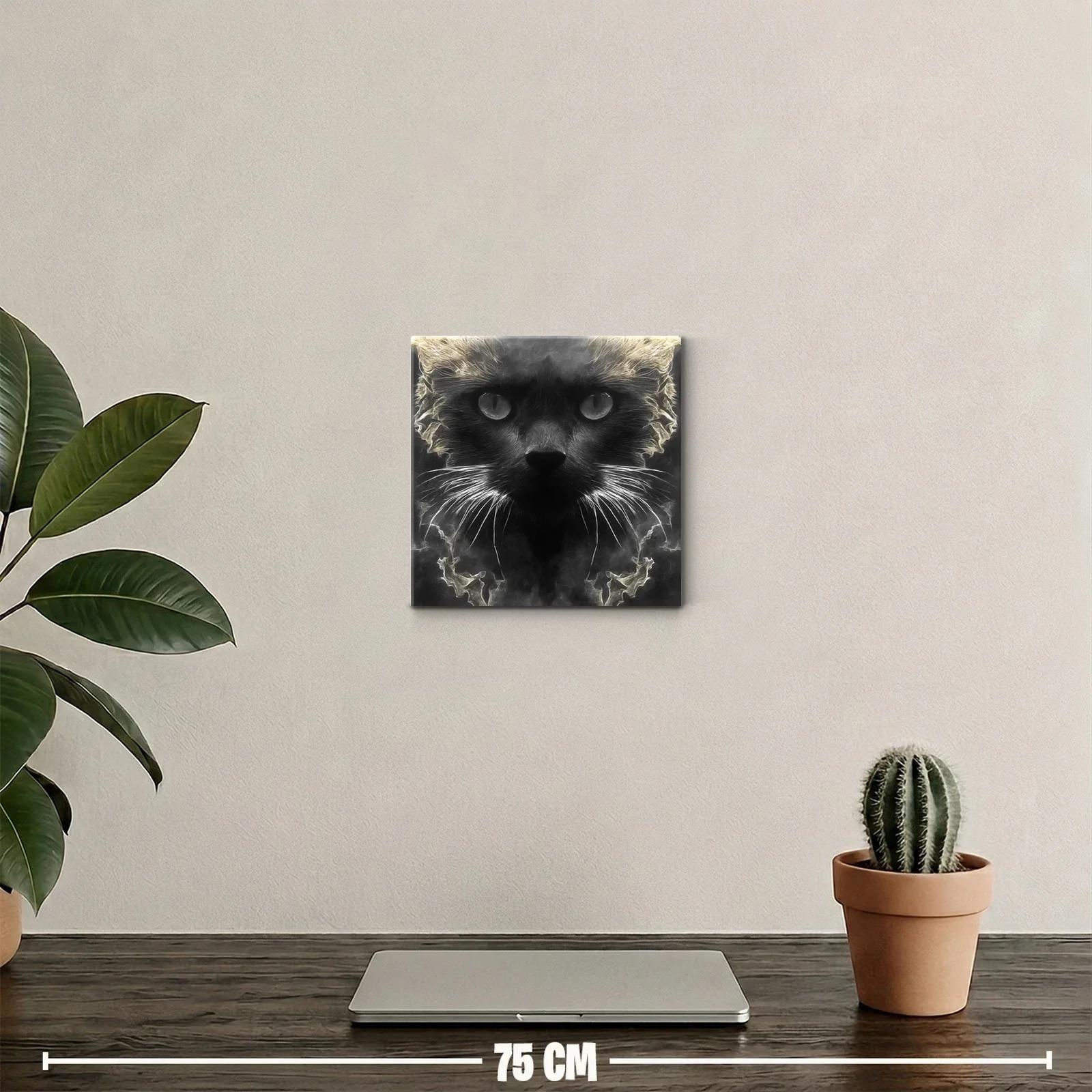 Impactante retrato de gato en tonos oscuros y luces etéreas — miniatura 2