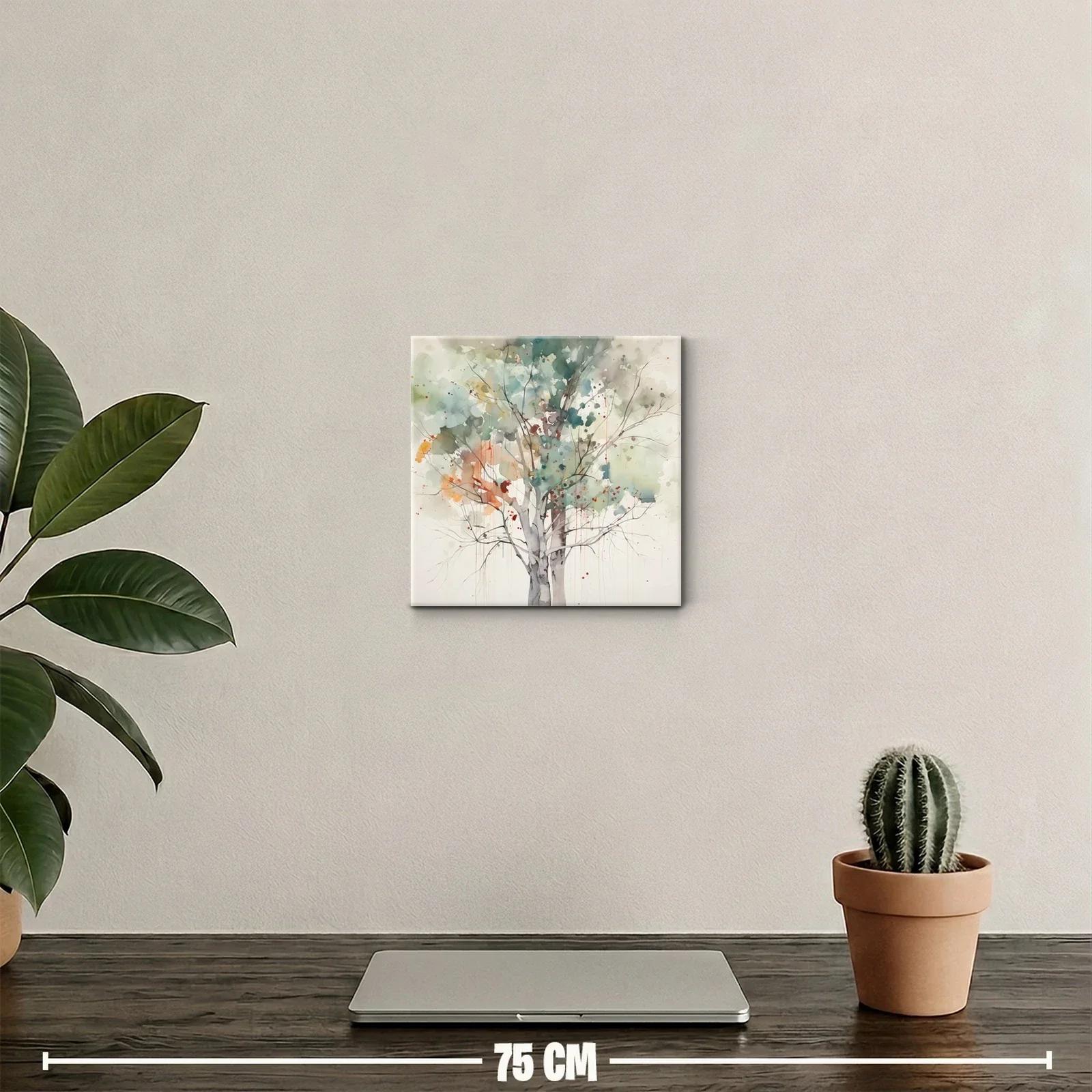 Árbol con tonos suaves y detalles en acuarela vibrante — miniatura 2