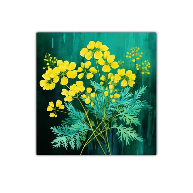 Cuadro decorativo con ramo de flores amarillas vibrantes
