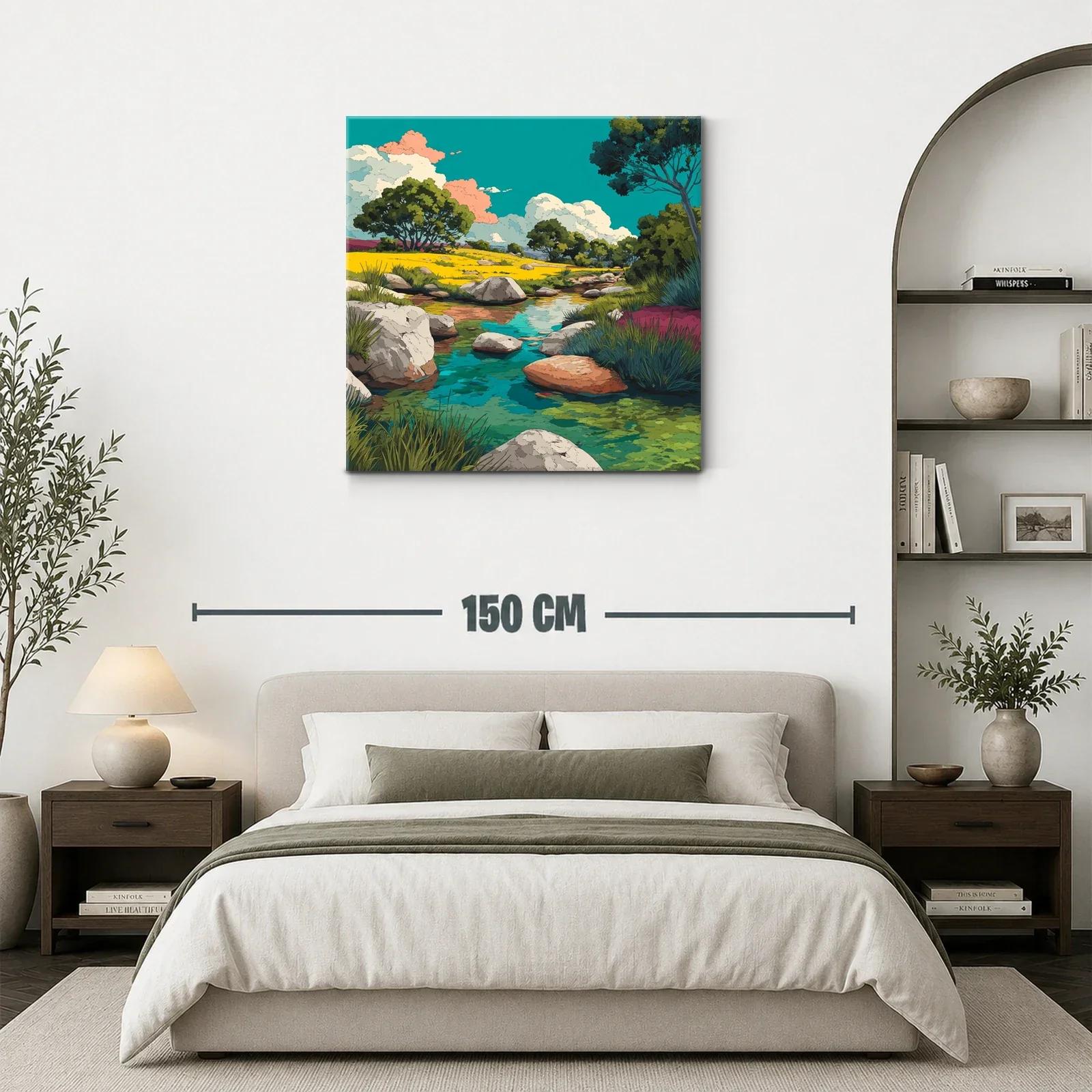 Paisaje natural con río sereno y árboles verdes — miniatura 3