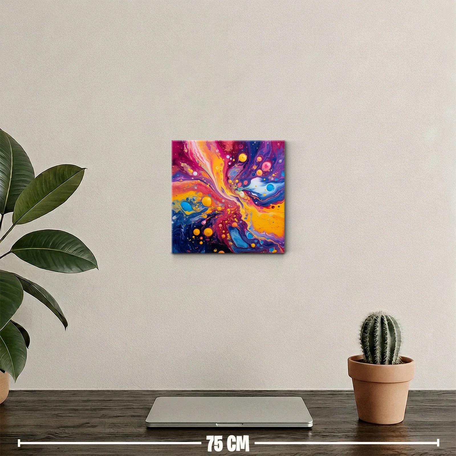 Cuadro abstracto explosión de colores vibrantes y dinámicos — miniatura 2