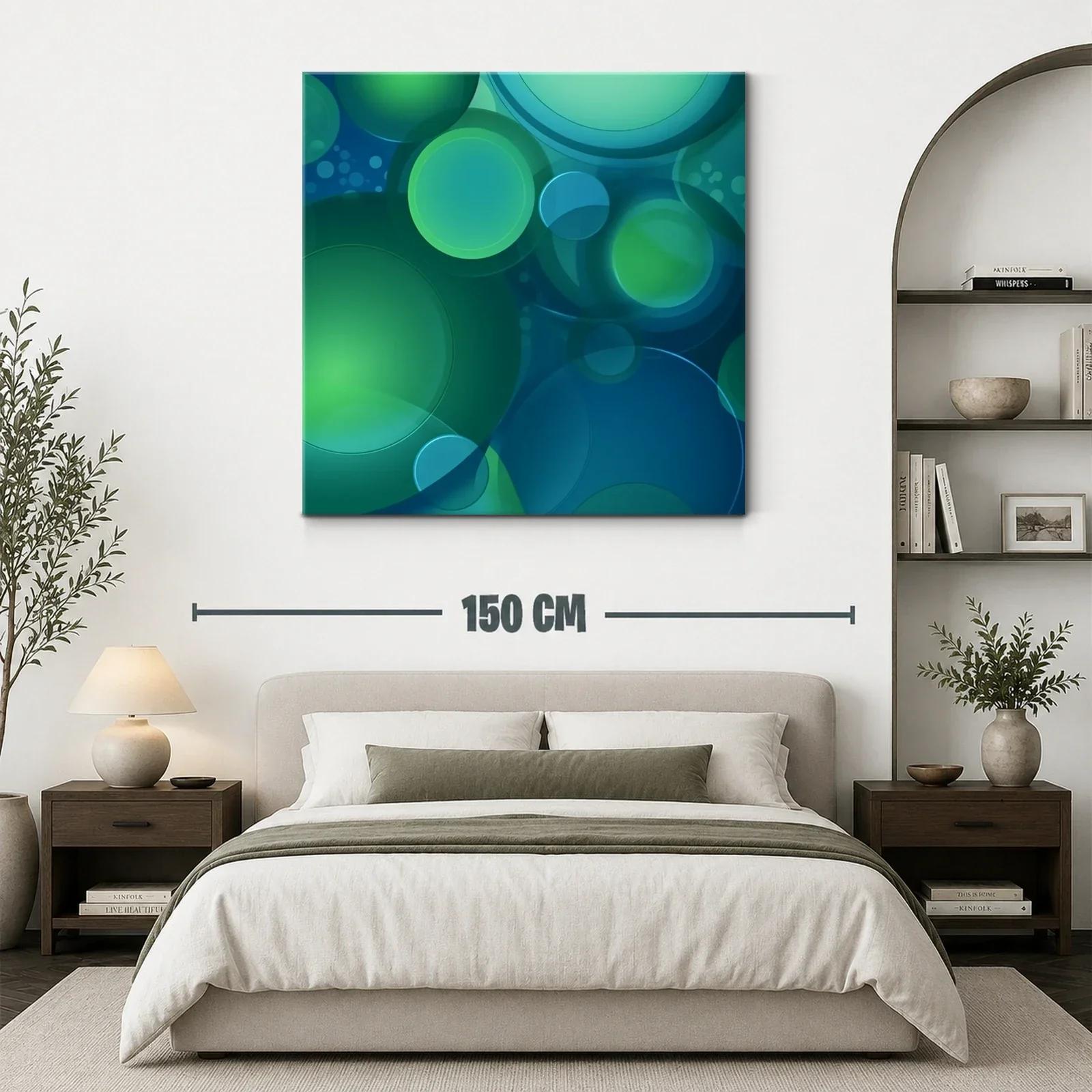 Composición abstracta de círculos en tonos verdes y azules — miniatura 3