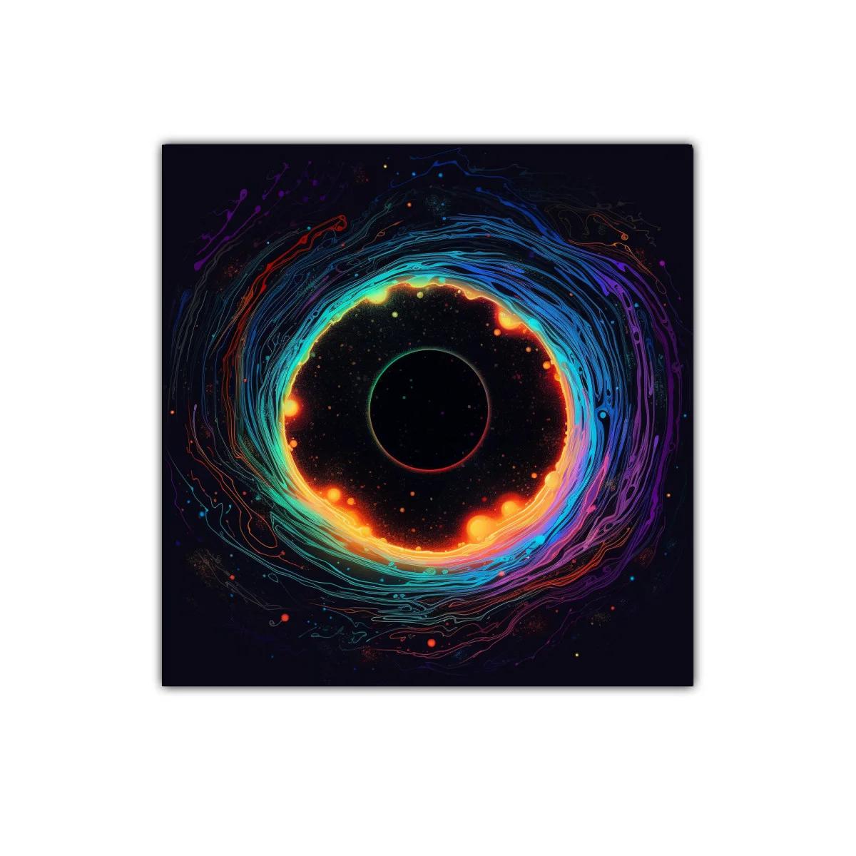 Cuadro moderno con diseño circular vibrante y colores neón — imagen principal