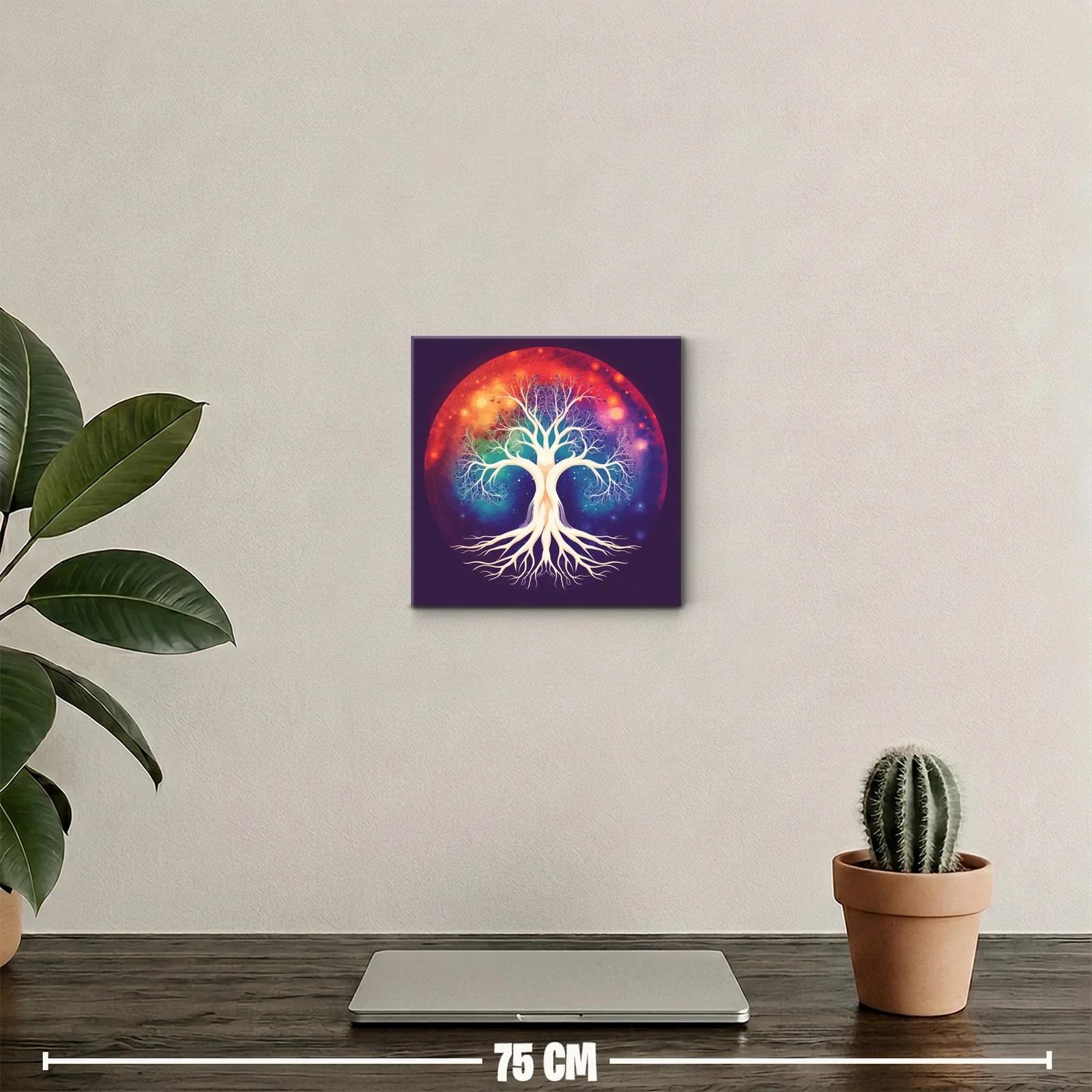 Árbol de la vida iluminado en vibrante fondo cósmico — miniatura 2